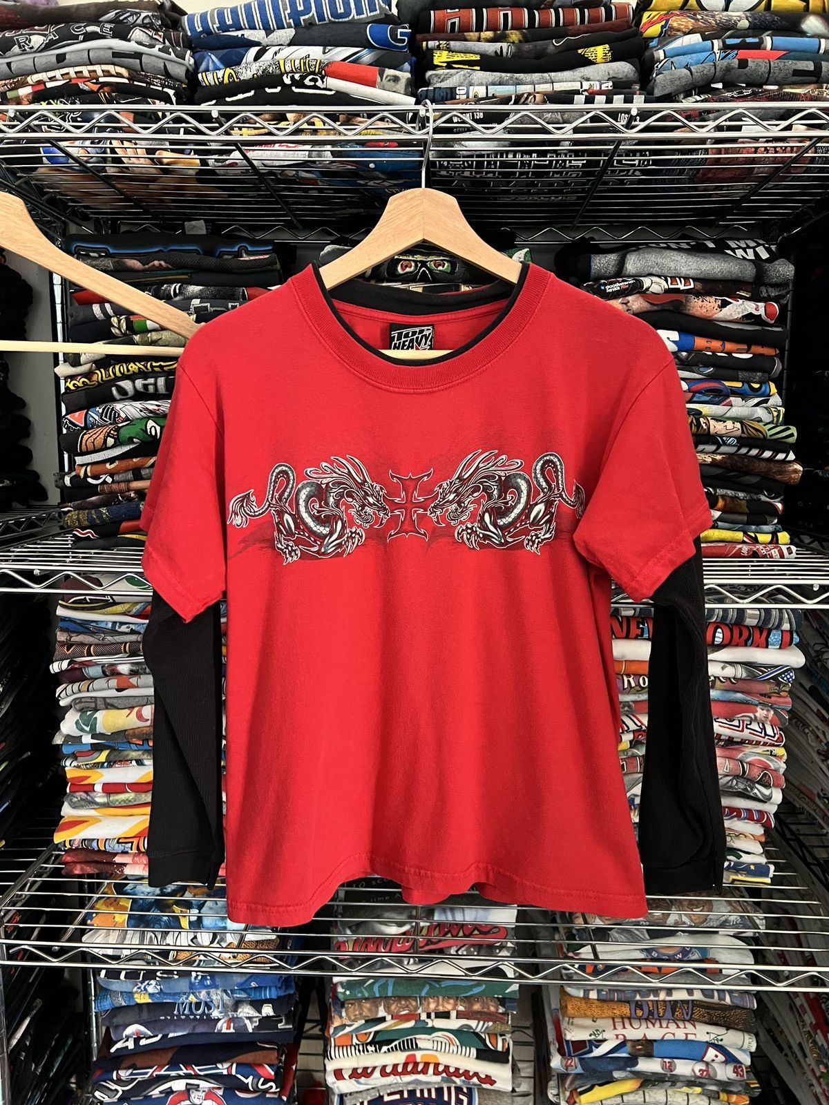 JNCO 2000s Top Heavy Y2K Dragons Cross Youth Tee Size US XS / EU 42 / 0 - 1 Thumbnail