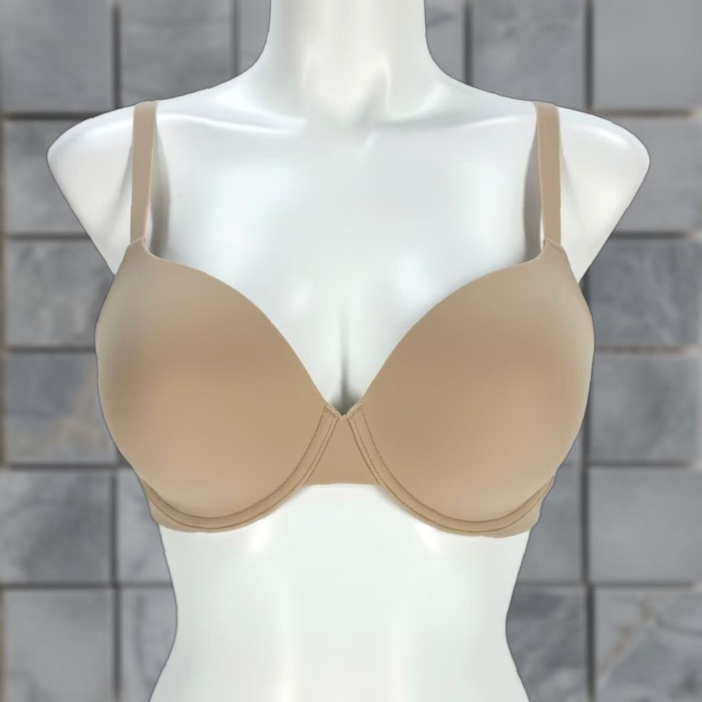 Calvin Klein Calvin Klein Bra 32DDD Underwire Tan Beige Solid Minimalist Capsule Wardrobe Womens Size ONE SIZE - 1 Thumbnail