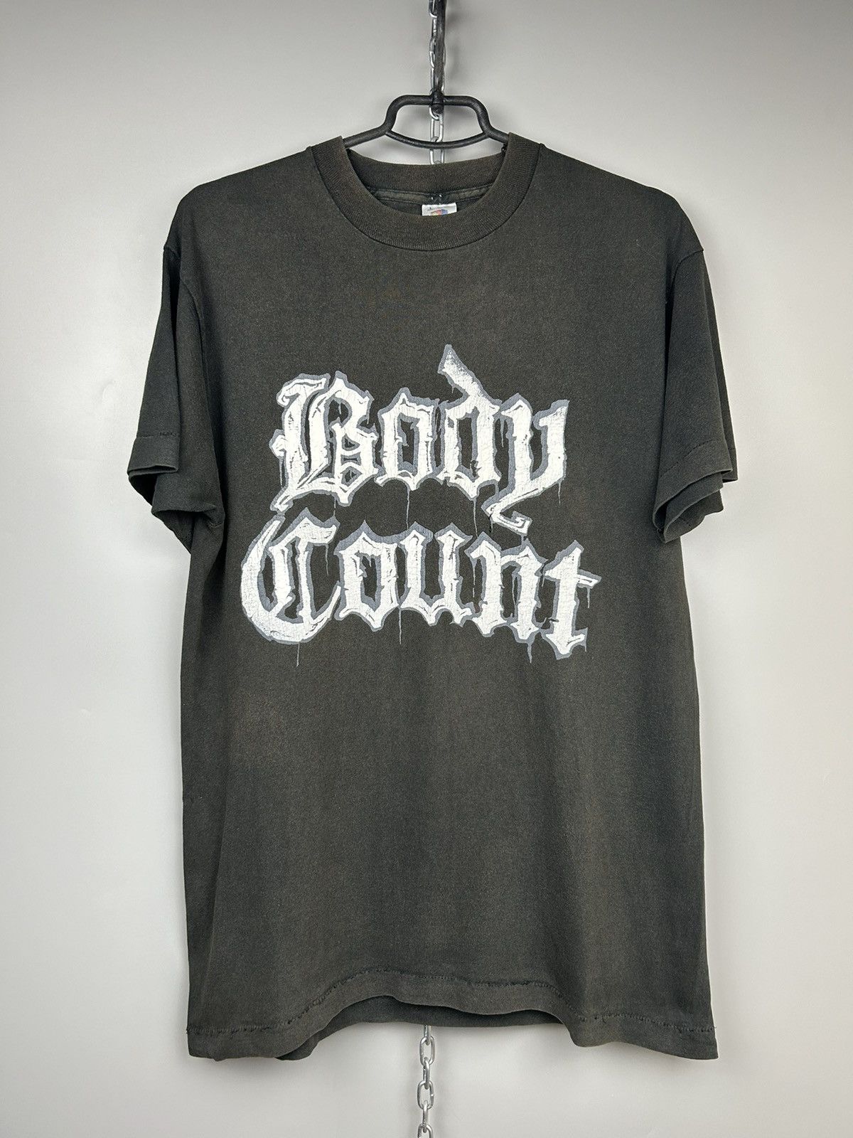 image of Band Tees x Rap Tees Vintage Body Count T-Shirt 90's Ice T Tap Tee in Black, Men's (Size Large)