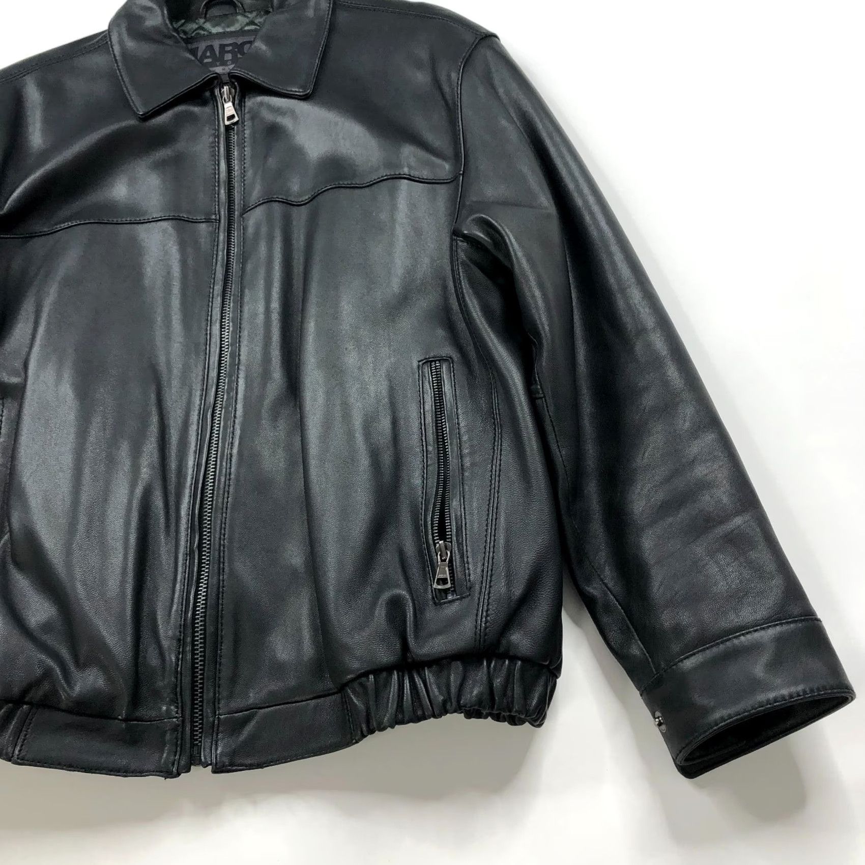 Andrew Marc Andrew Marc New York MED Leather Mens Jacket Black Zip Collared Bomber Vintage VTG 100% Leather Mid-Length Size US M / EU 48-50 / 2 - 2 Thumbnail