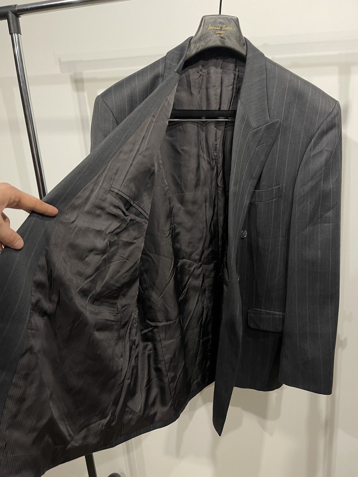 Vintage Vintage double-breasted jacket dark gray turo big size 48R Size 48R - 4 Thumbnail
