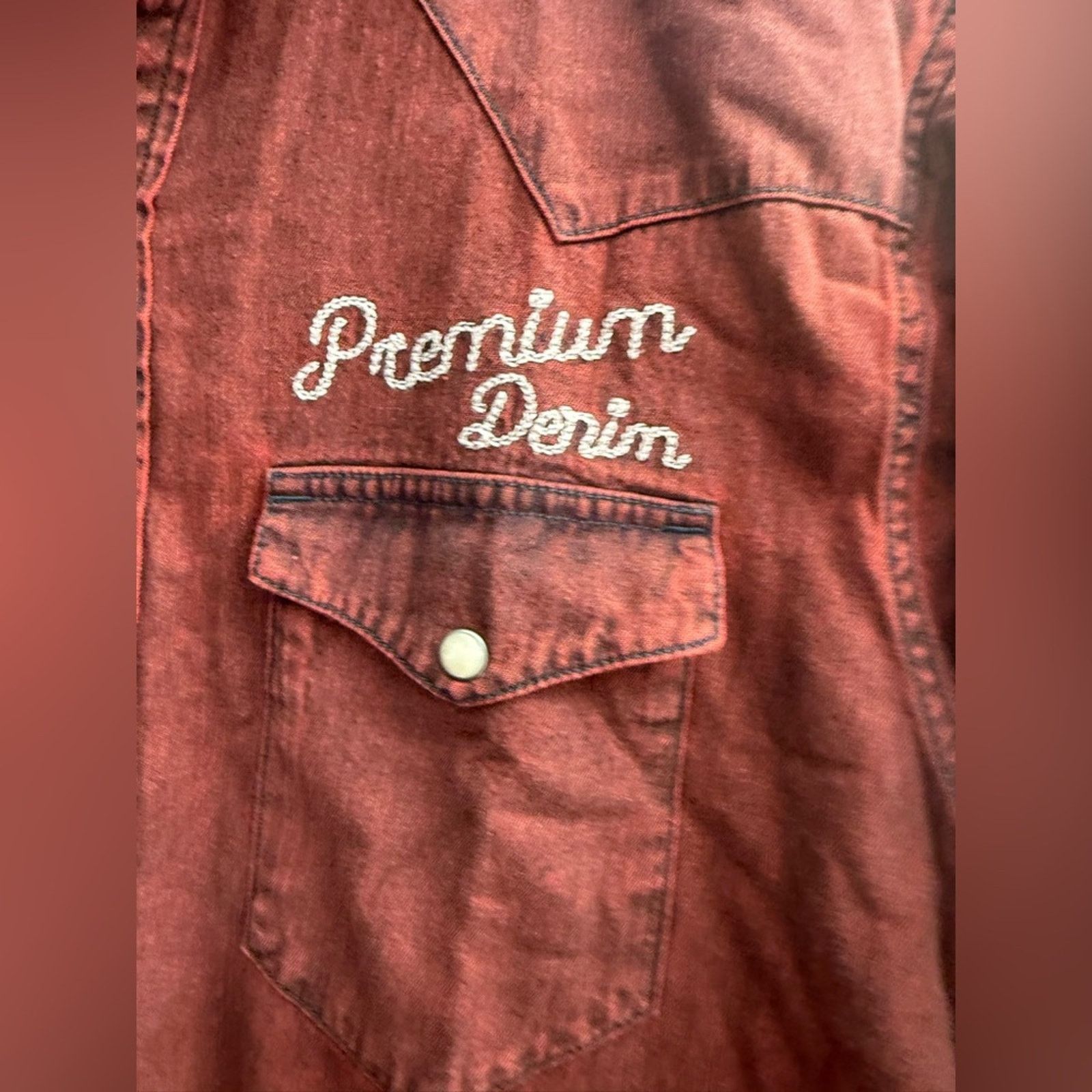 Jack & Jones Jack & Jones Premium Denim Western Shirt Red Slim Fit NWT M Size US M / EU 48-50 / 2 - 3 Thumbnail