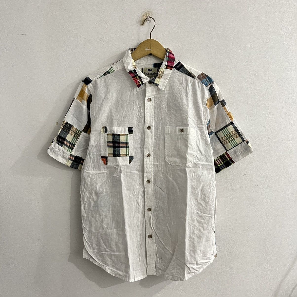 Issey Miyake Fat Animals - Patchwork Short Sleeve Button Up Size US L / EU 52-54 / 3 - 1 Thumbnail