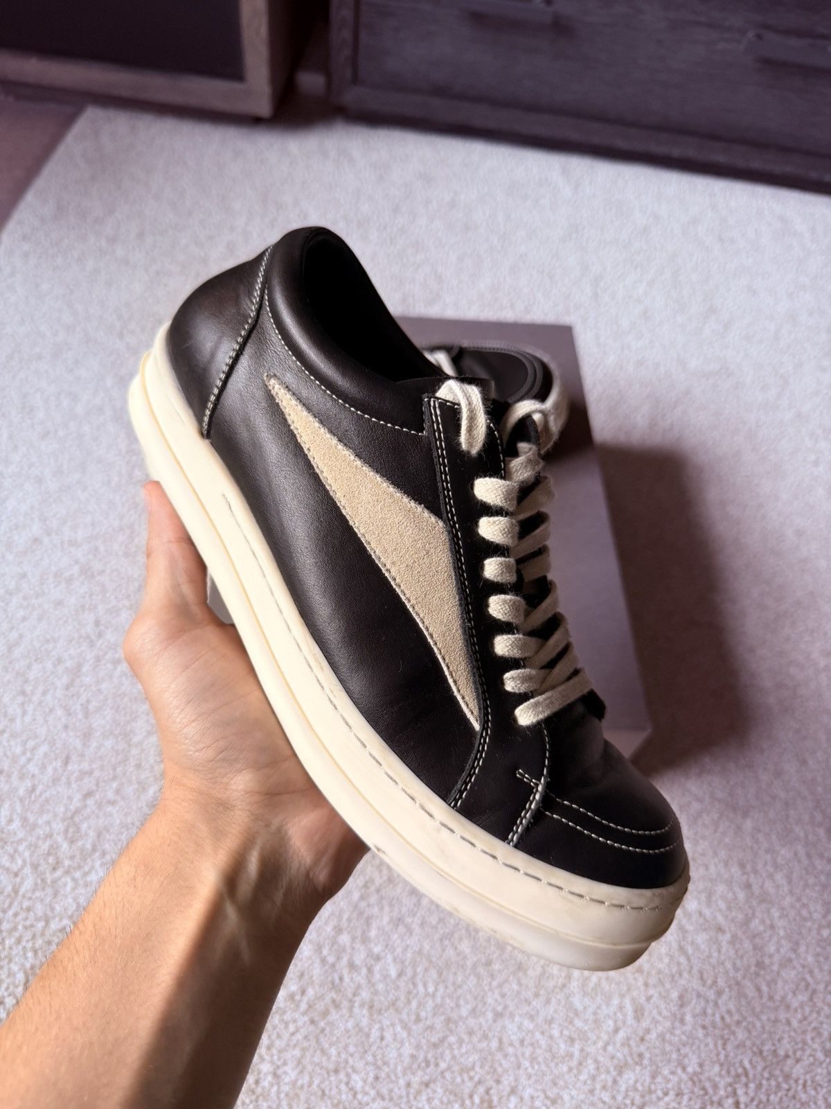 Rick Owens Rick owens vintage sneaker milk/milk size 41 | Grailed