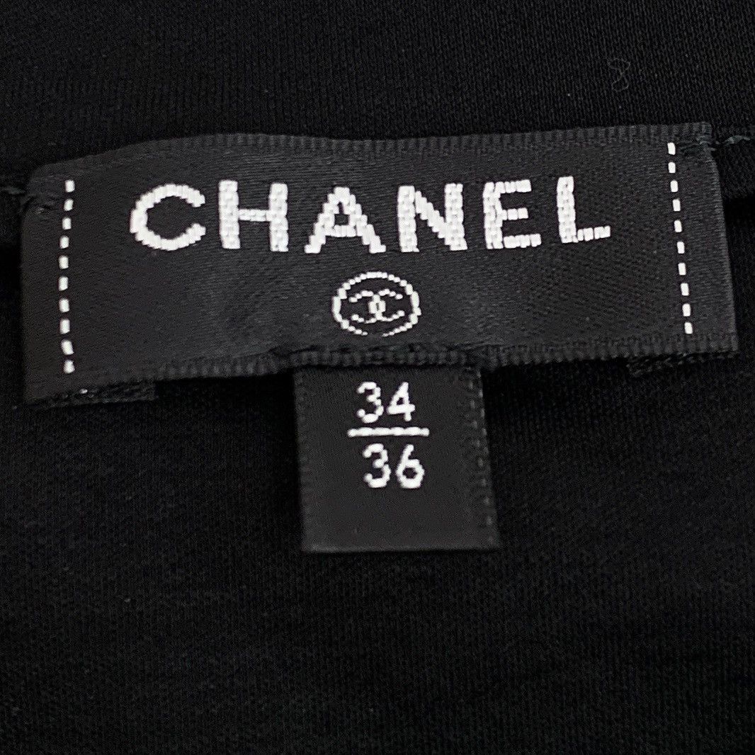 Chanel Chanel Black Circle Cutout Cotton T-Shirt Size XS / US 0-2 / IT 36-38 - 6 Thumbnail