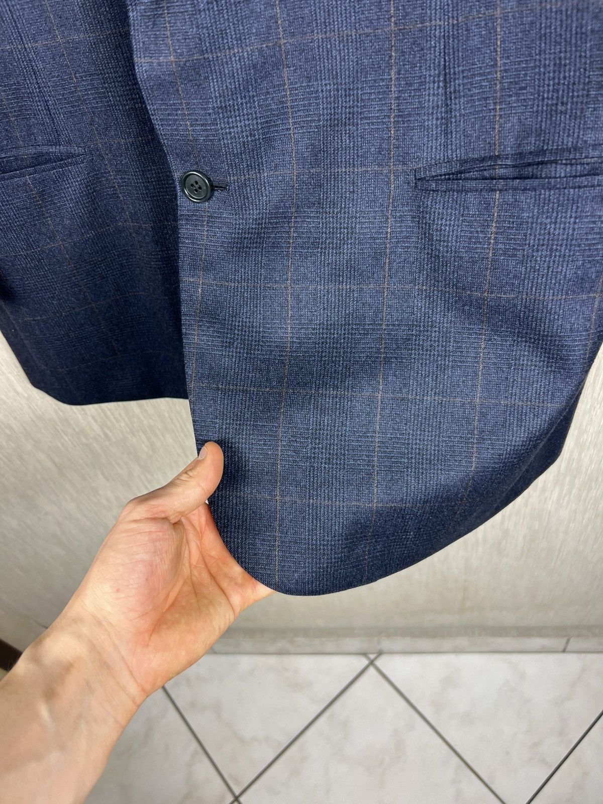 Brioni Brioni per Arabelli wool checked navy blazer jacket luxury Size 54R - 9 Thumbnail