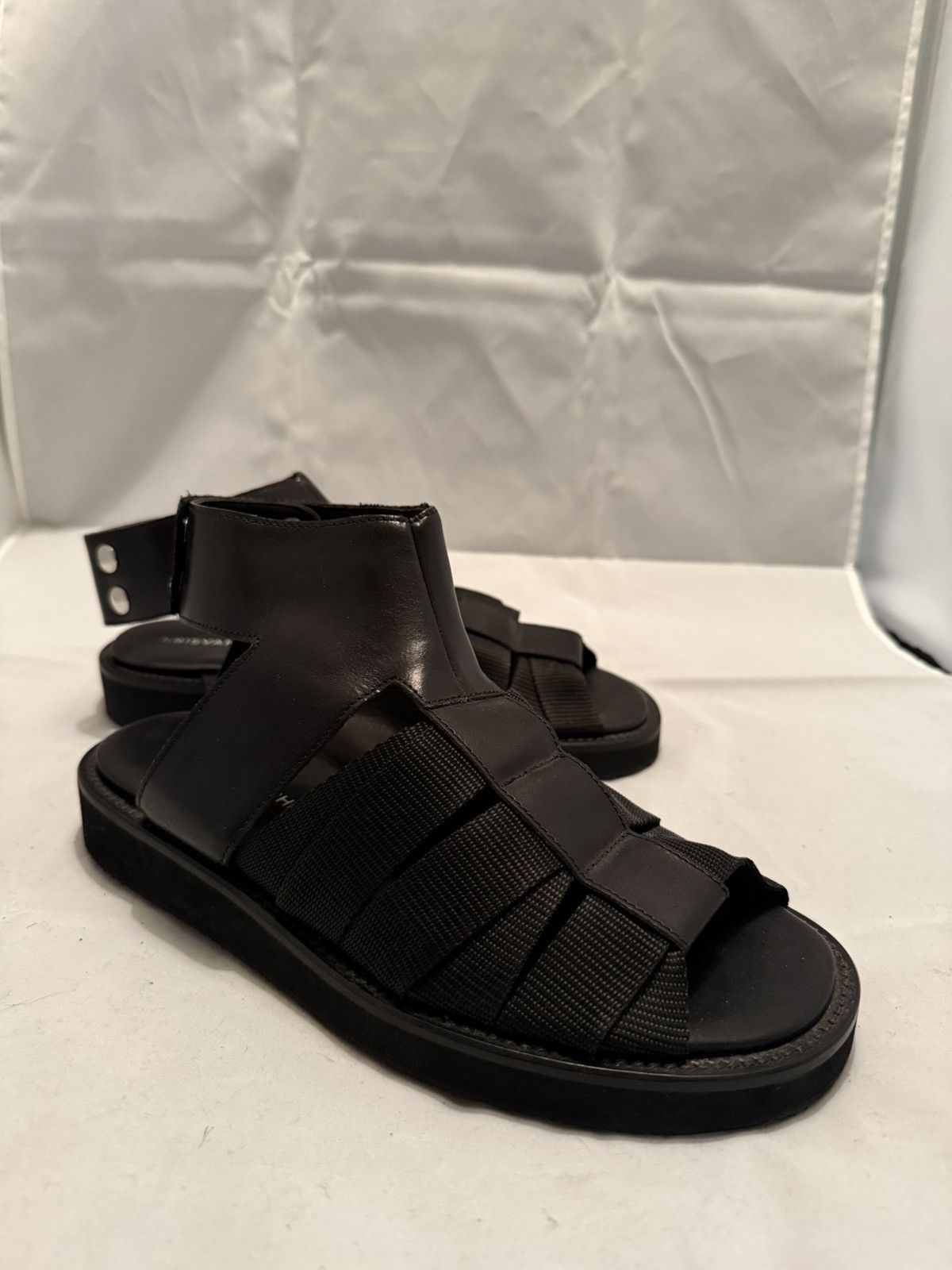 Kris Van Assche Kris Van Assche black leather and nylon strap sandals- Sz9 Size US 9 / EU 42 - 2 Thumbnail
