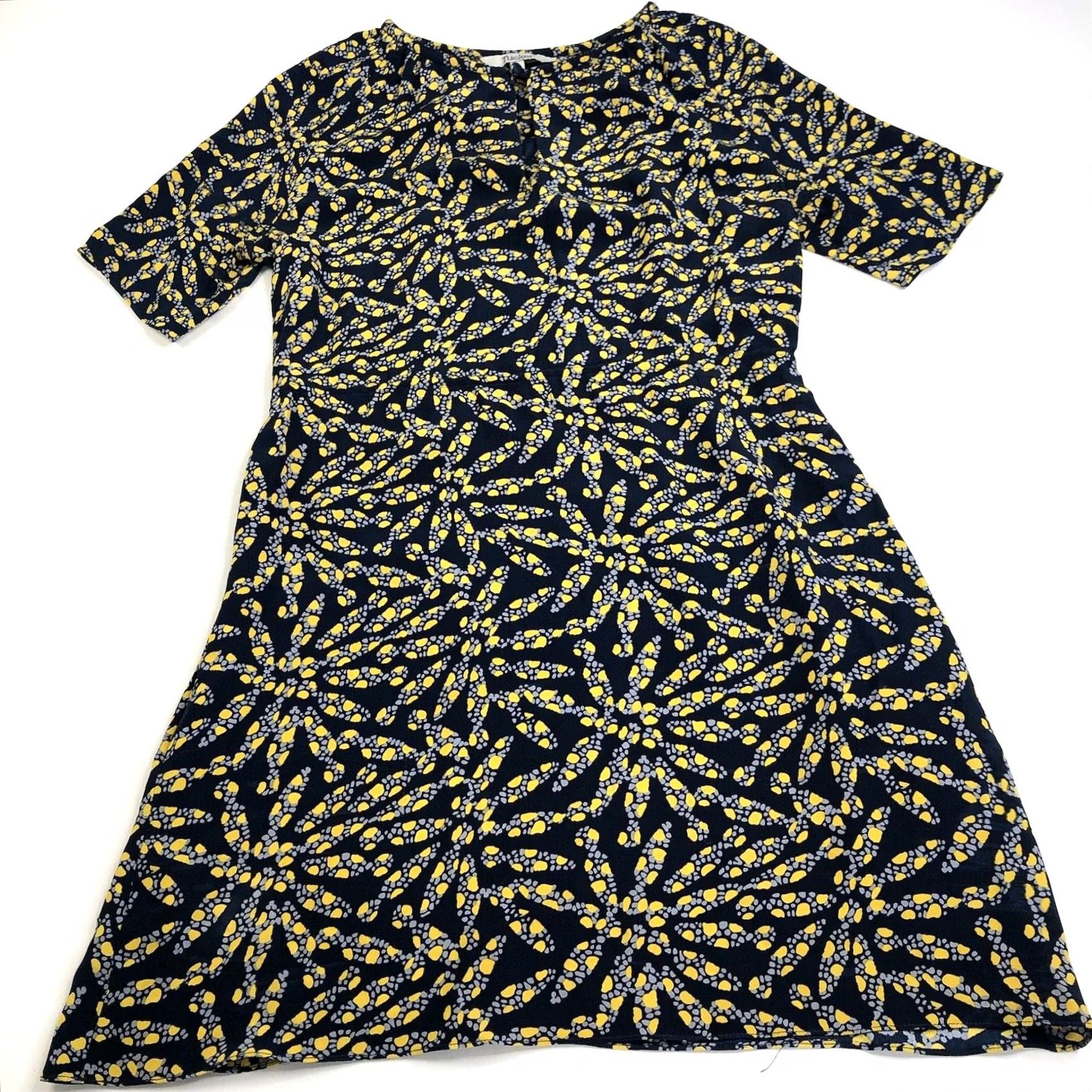 Vintage Tucker Tunic Blouse Medium 100% Silk Pullover Top Shirt Dress Blouse Blue Size M / US 6-8 / IT 42-44 - 2 Thumbnail