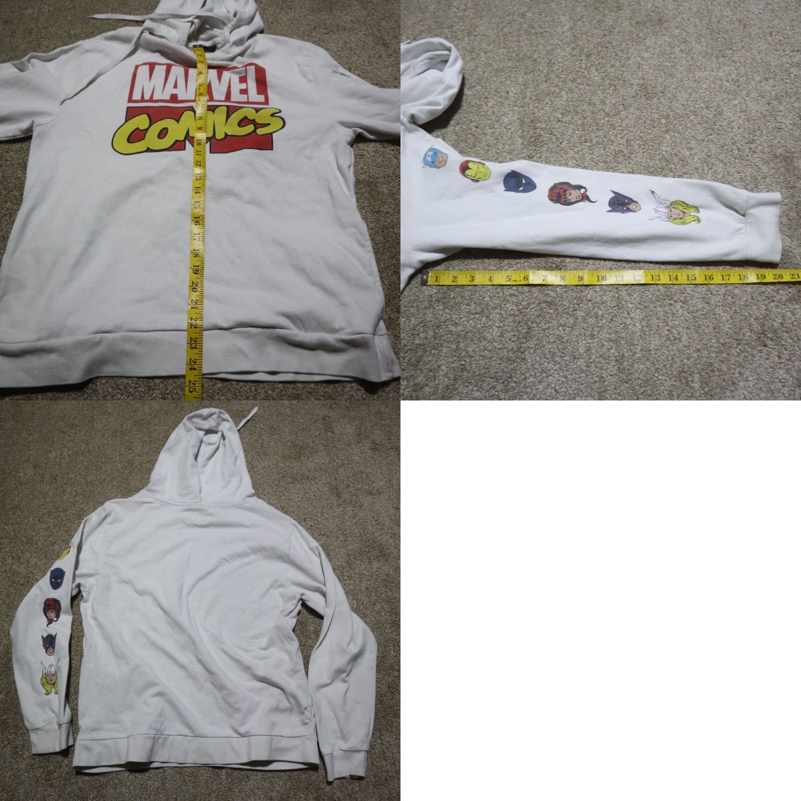 Vintage Marvel Comics Graphic Hoodie Sweater Adult Men's Medium White Size US M / EU 48-50 / 2 - 8 Thumbnail