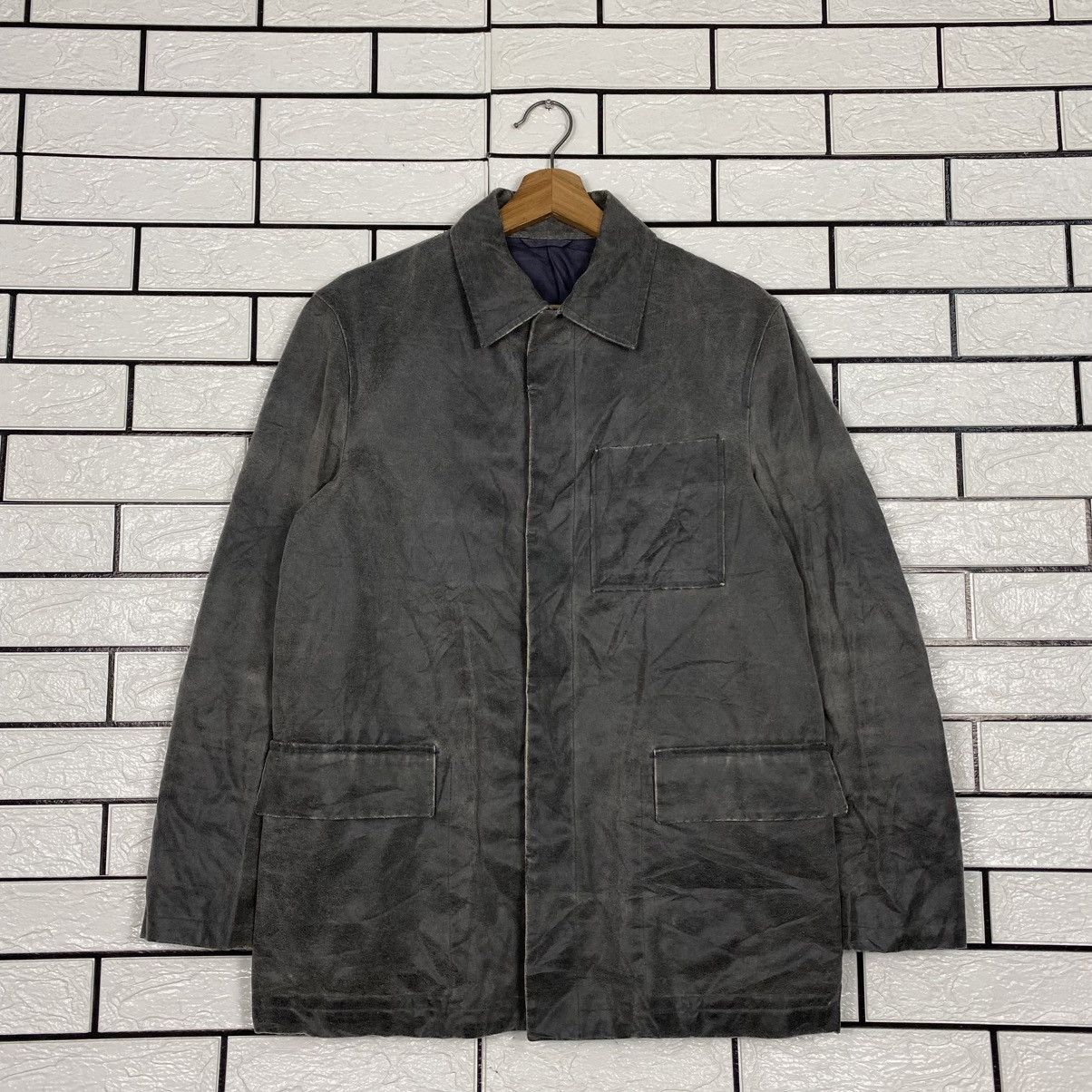 Calvin Klein 📌Vintage Chore Leather Jacket Worker Calvin Klein Size US M / EU 48-50 / 2 - 2 Thumbnail