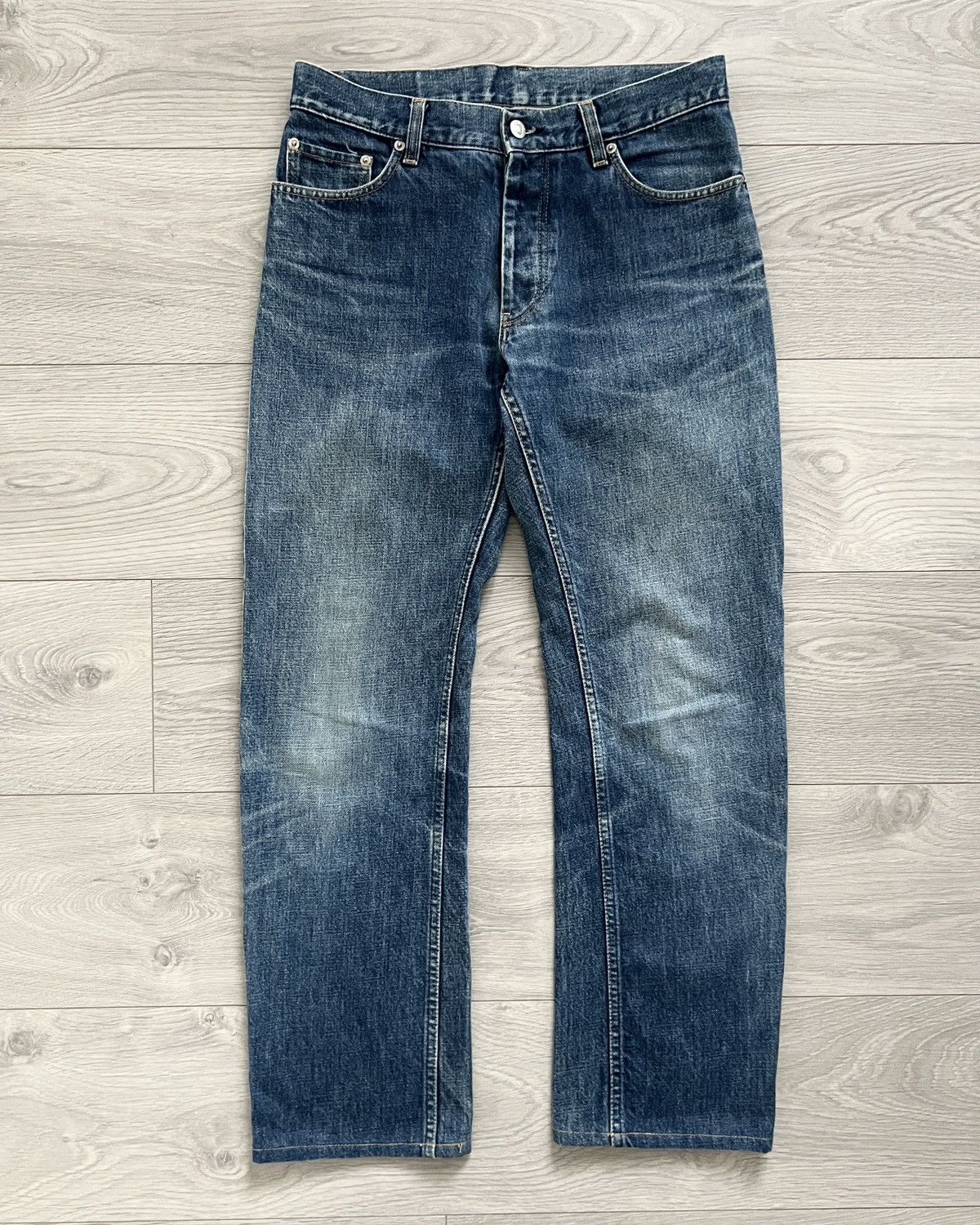 Pantalon Prisonnier Vintage Helmut Lang 1998 - Taille W32 L34, Coton Beige, Occasion Très Bon État