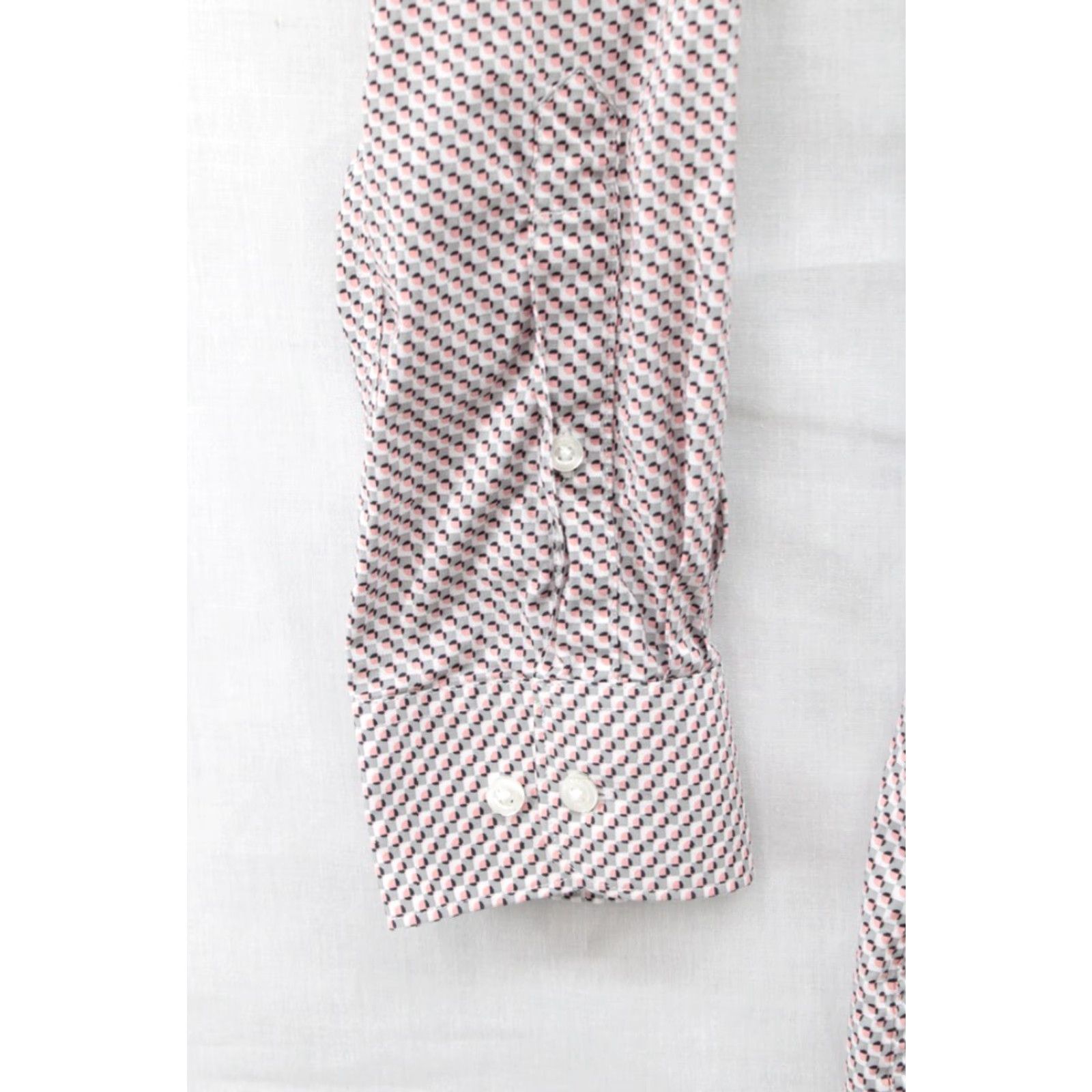 Perry Ellis Perry Ellis Oeko-Tek Stretch Shirt Mens 2XL Long Sleeve Button-Up Mini Cube Print Size US XXL / EU 58 / 5 - 3 Thumbnail