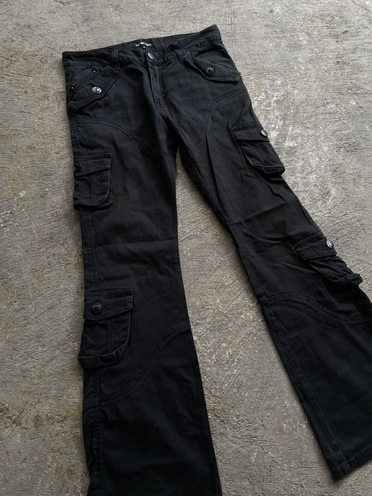 Le Grande Bleu (L.G.B.) 2000s Lowbox - Vkei Multipocket LGB Style Flared Pants Size US 30 / EU 46 - 2 Thumbnail