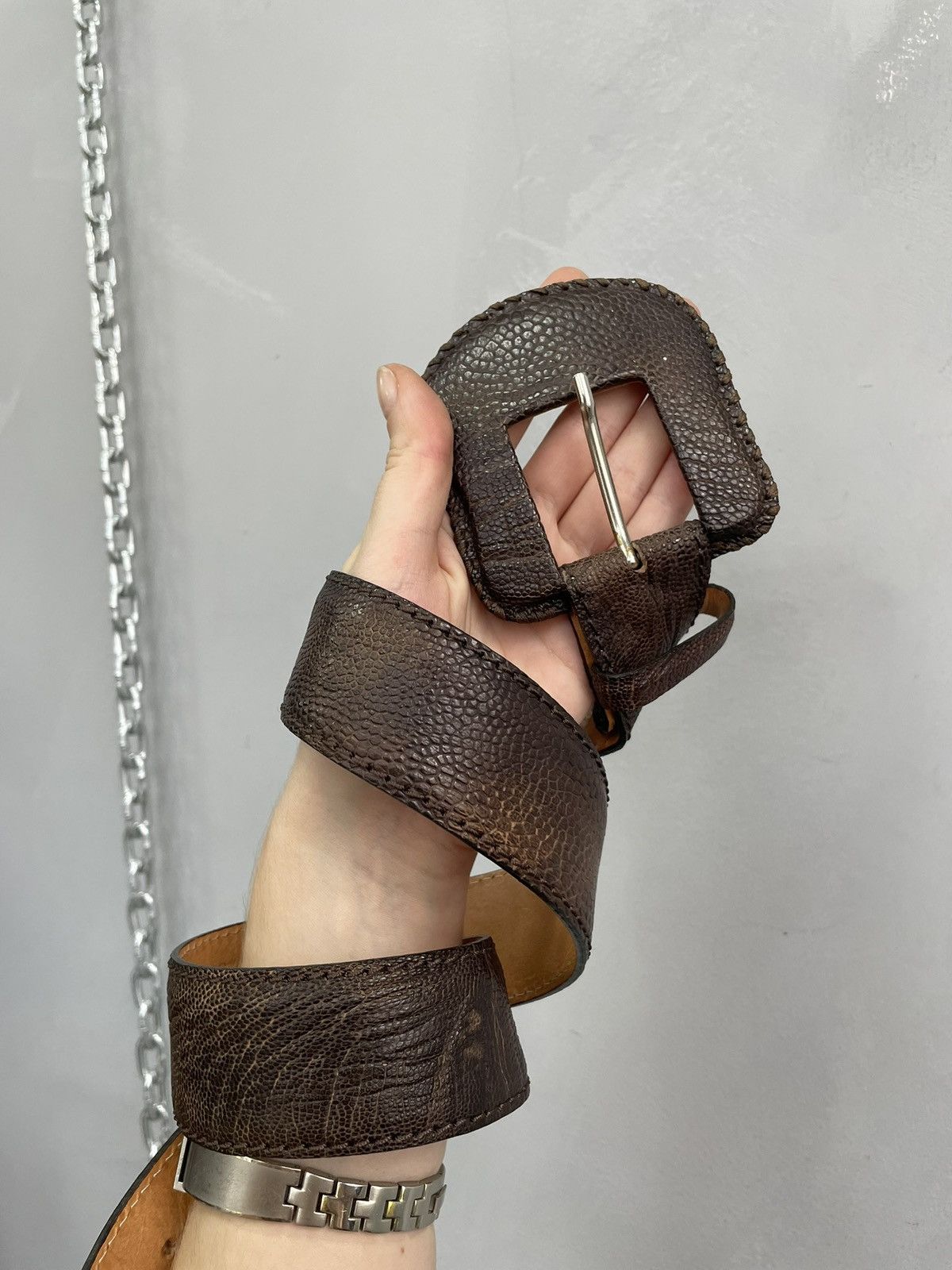 Hysteric Glamour Reptiles House kmrii style leather ostrich belt vintage Size ONE SIZE - 2 Thumbnail