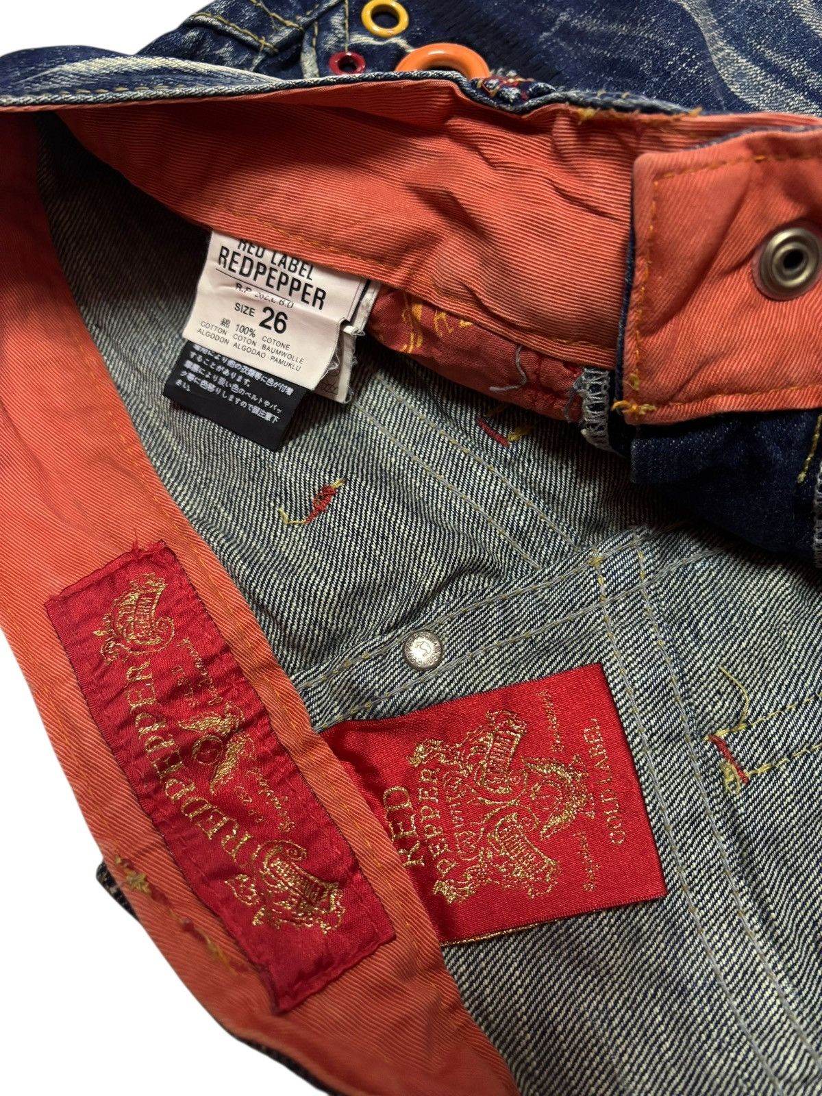 If Six Was Nine Vtg Red Pepper Japan Flared Jeans Size US 29 - 7 Thumbnail