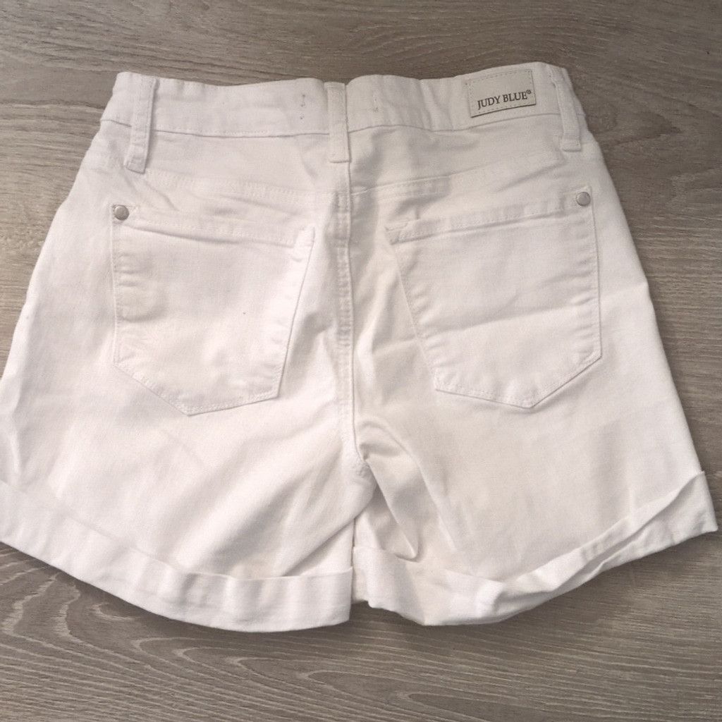 Judy Blue Judy Blue White Distressed Cuff Boyfriend Fit Denim Shorts S Size 27" / US 4 / IT 40 - 5 Thumbnail