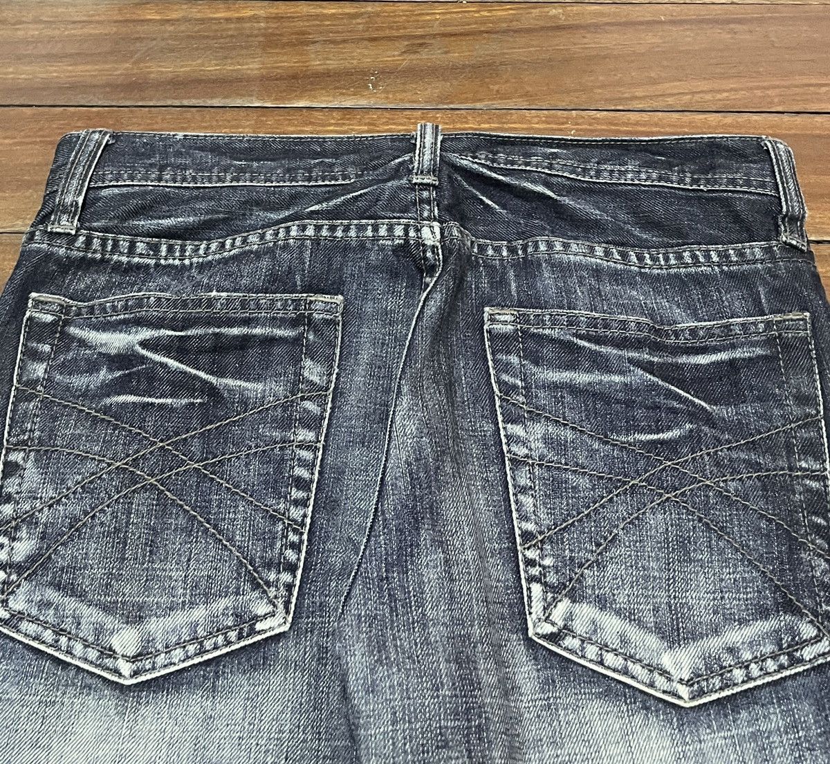 Le Grande Bleu (L.G.B.) Rare Design Vintage Brand Edge Rupert Flared Jeans 1990s Size US 31 - 4 Thumbnail