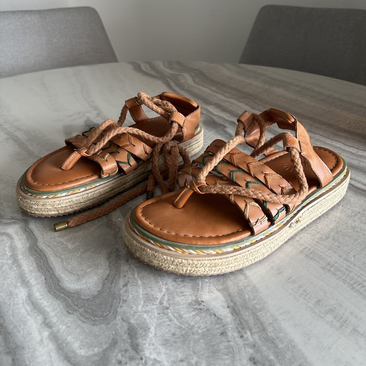 Farm Rio Farm Rio Sand Rope Tie Flatform Sandals Size US 9 / IT 39 - 1 Thumbnail