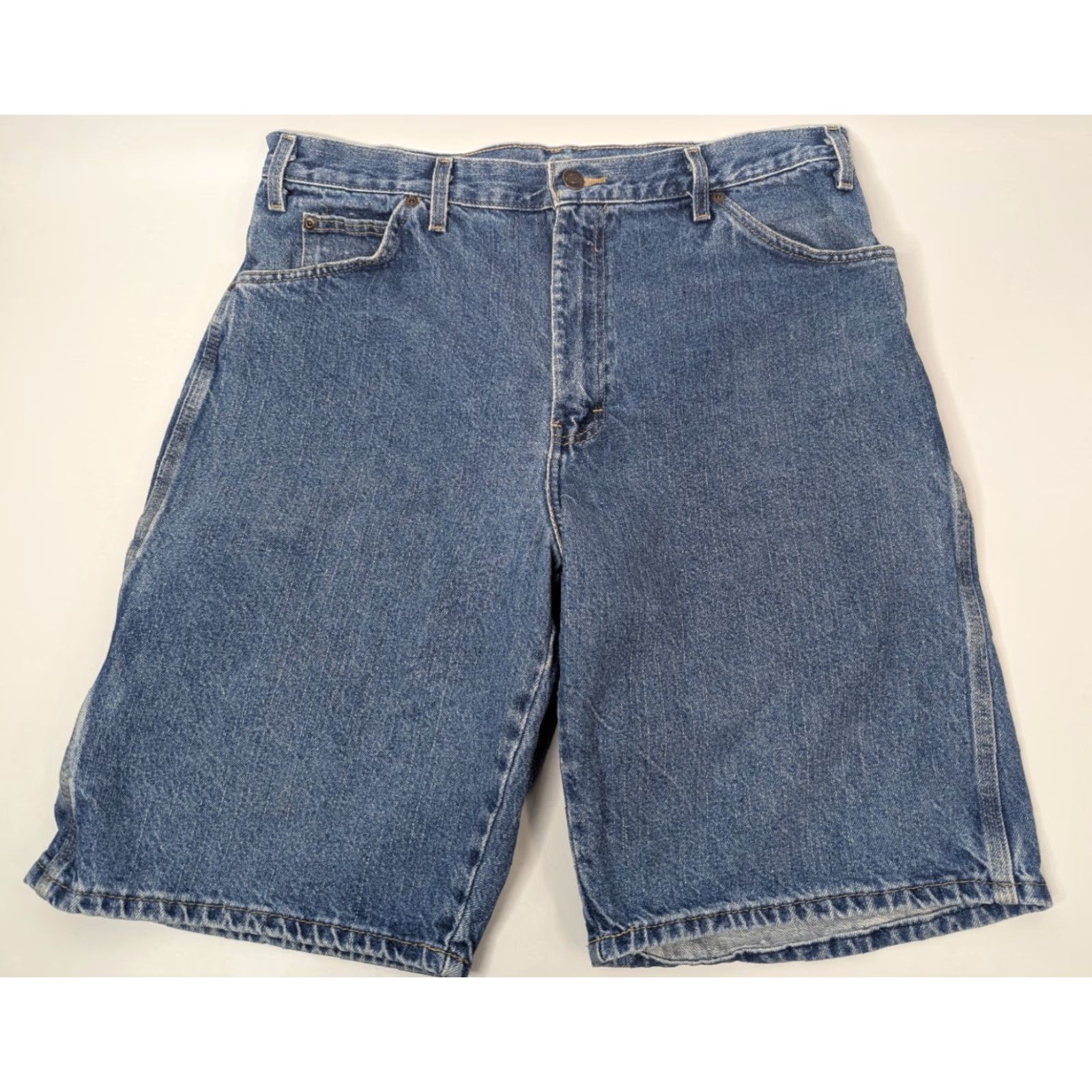 Dickies VINTAGE Dickies Denim Shorts Carpenter Men's 36 Blue 5-Pocket Design Regular Zip Front Casual Outdoor Summer Mens Size US 36 / EU 52 - 3 Thumbnail