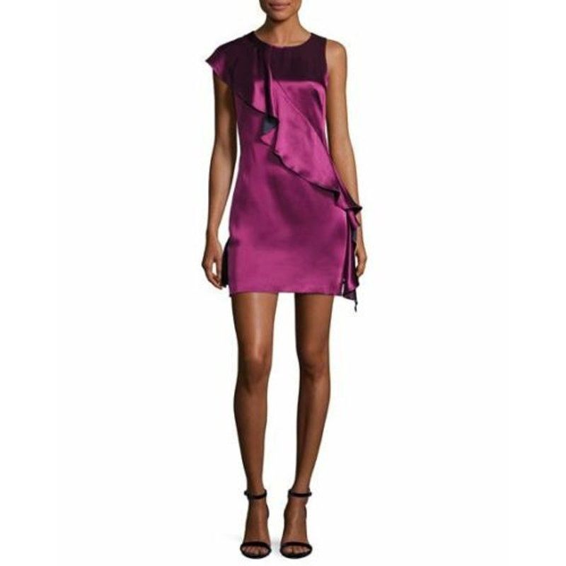 Diane von Furstenberg Diane Von Furstenberg Cross Body Ruffle Dress Purple Size 0 Size XS / US 0-2 / IT 36-38 - 1 Thumbnail