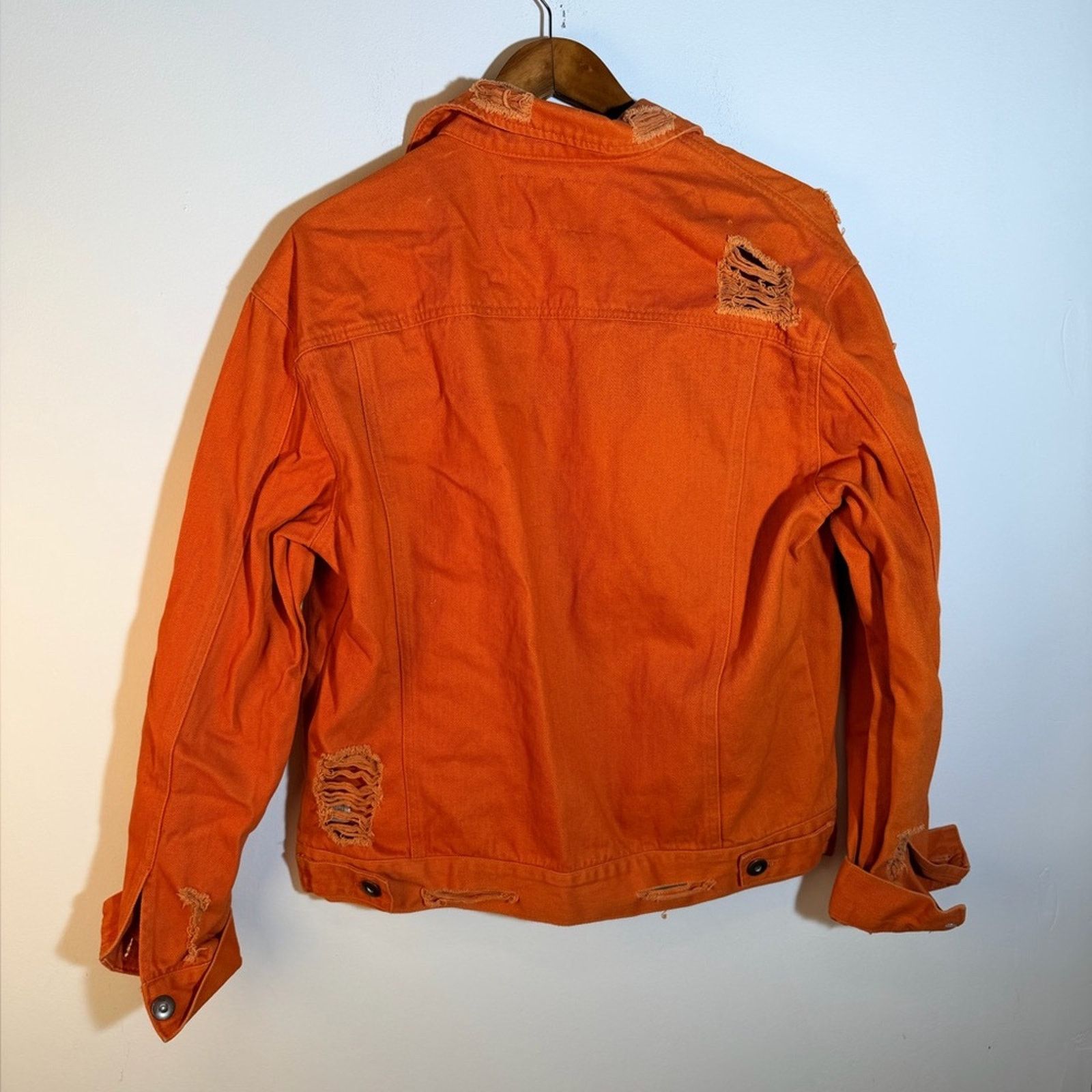 Fashion Nova Novamen Men's Orange Denim Jacket Size US M / EU 48-50 / 2 - 5 Thumbnail