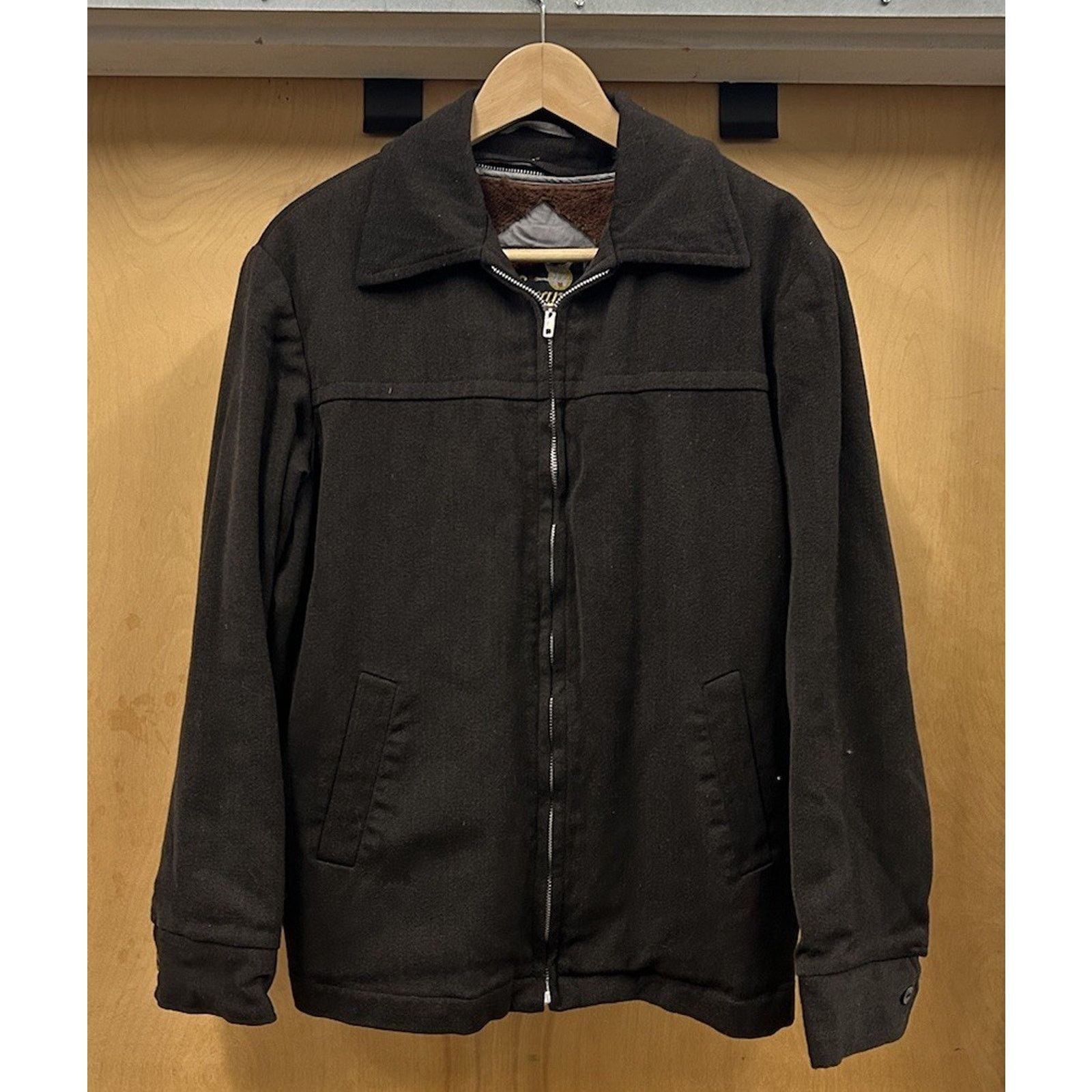 Vintage 1960s Gabardine Ricky Jacket Mens XL Fleece Lined Rockabilly Size US XL / EU 56 / 4 - 1 Thumbnail