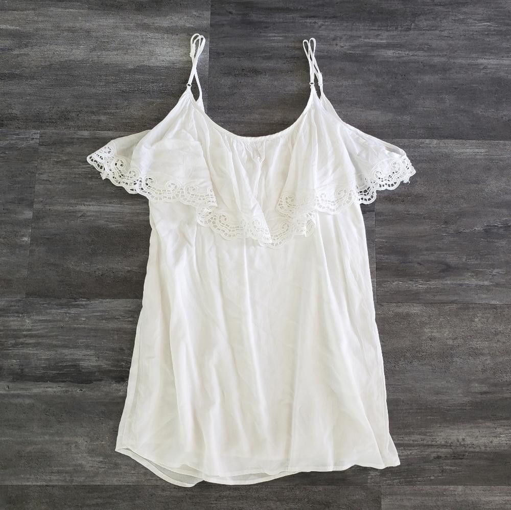 Designer White Cotton Candy Cold Shoulder Mini Size S / US 4 / IT 40 - 2 Thumbnail