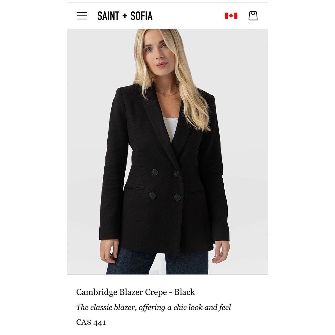 Other SAINT + SOFIA Cambridge Crepe Business Blazer Jacket 12 Size XL / US 12-14 / IT 48-50 - 3 Thumbnail