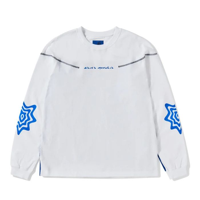 高い品質 Asics UNISEX novalis BIXANCE LONG SLEEVE blue L BLUE メンズ