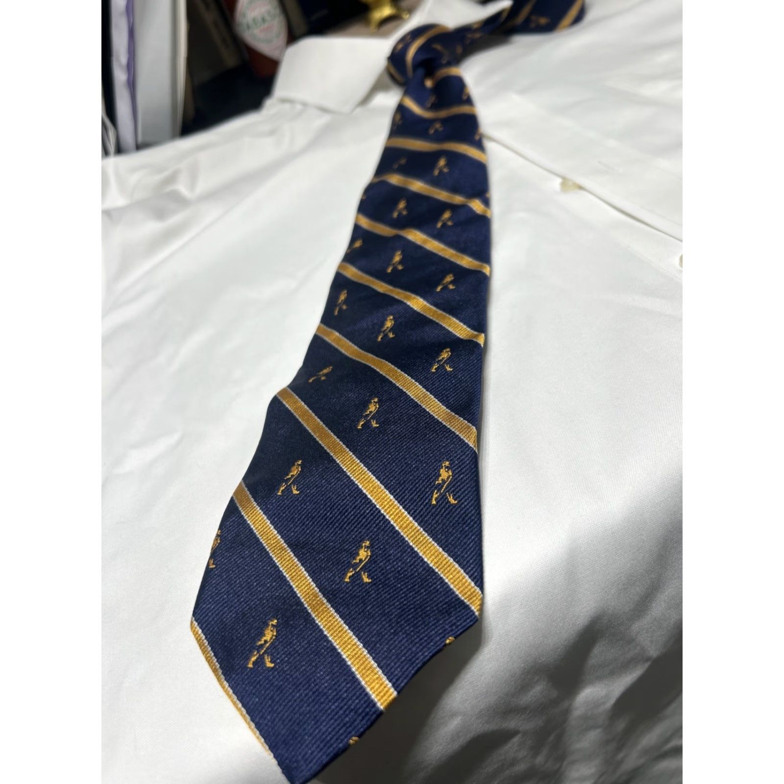 Brooks Brothers Brooks Brothers Tie Geometric Silk Blue Repp Stripe Cal Berkeley Golf Vintage: No Men's One Size 57"-60" Size ONE SIZE - 5 Thumbnail