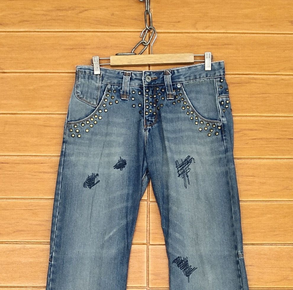 Comme des Garcons × Undercover Vintage Golcci Studed distress faded Denim Jeans Hysterics Size US 31 - 1 Thumbnail