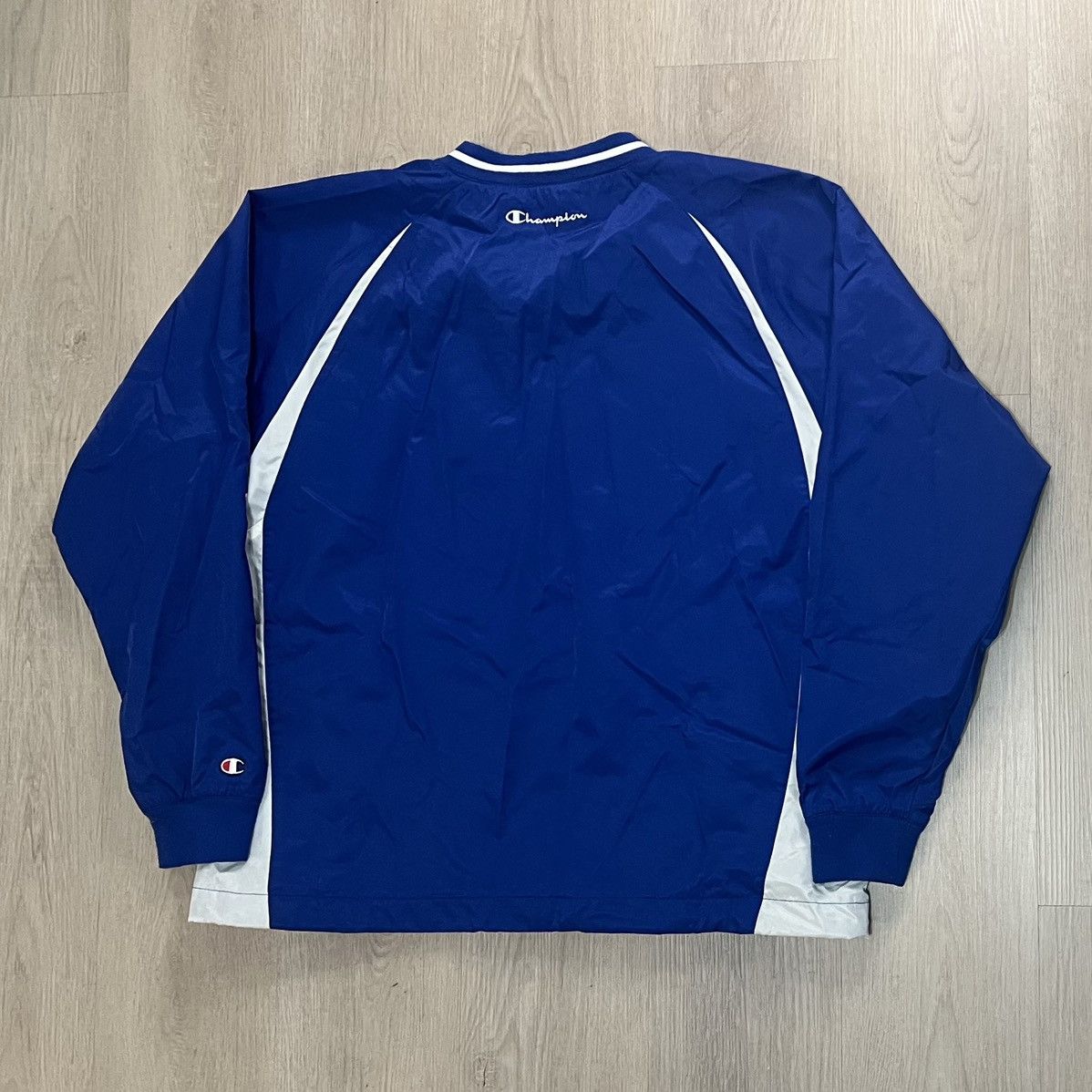 Champion WORN Champion Pullover Windbreaker Sweater Blue / White Size US L / EU 52-54 / 3 - 4 Thumbnail