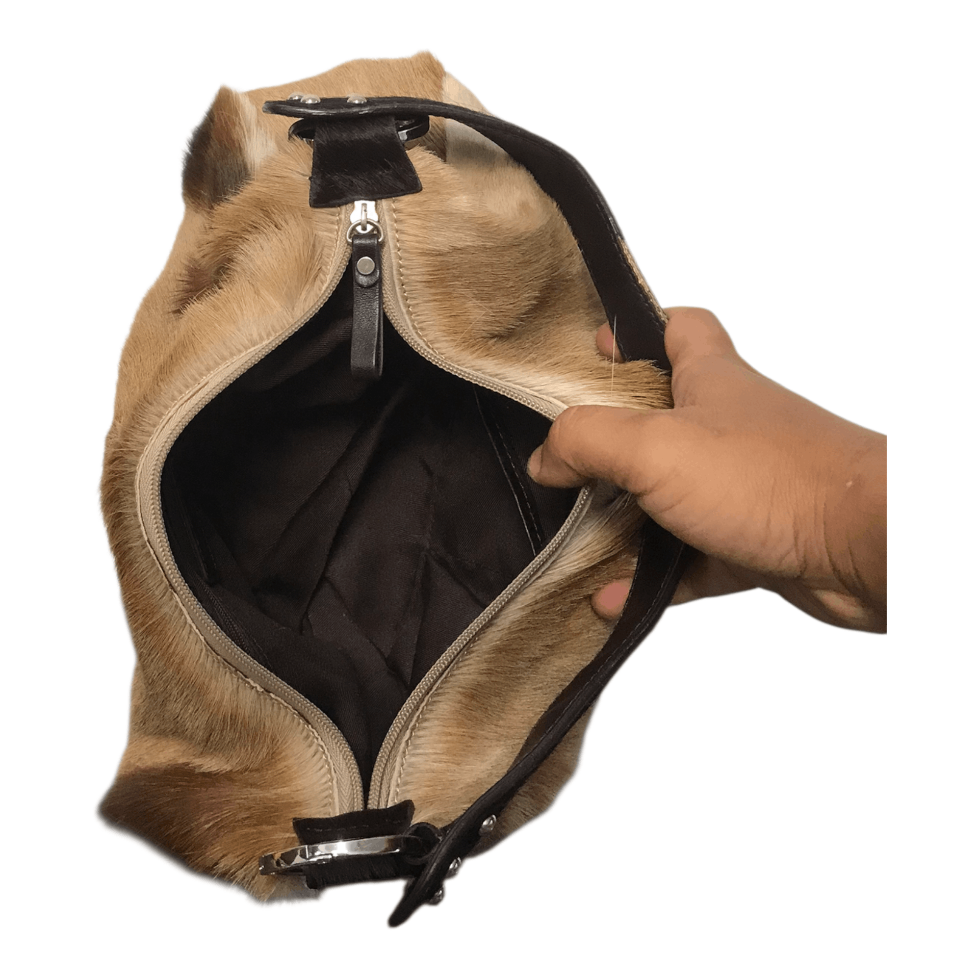 Genuine Leather Luna Borsa Genuine Leather Mink Fir Handbag Size ONE SIZE - 10 Thumbnail