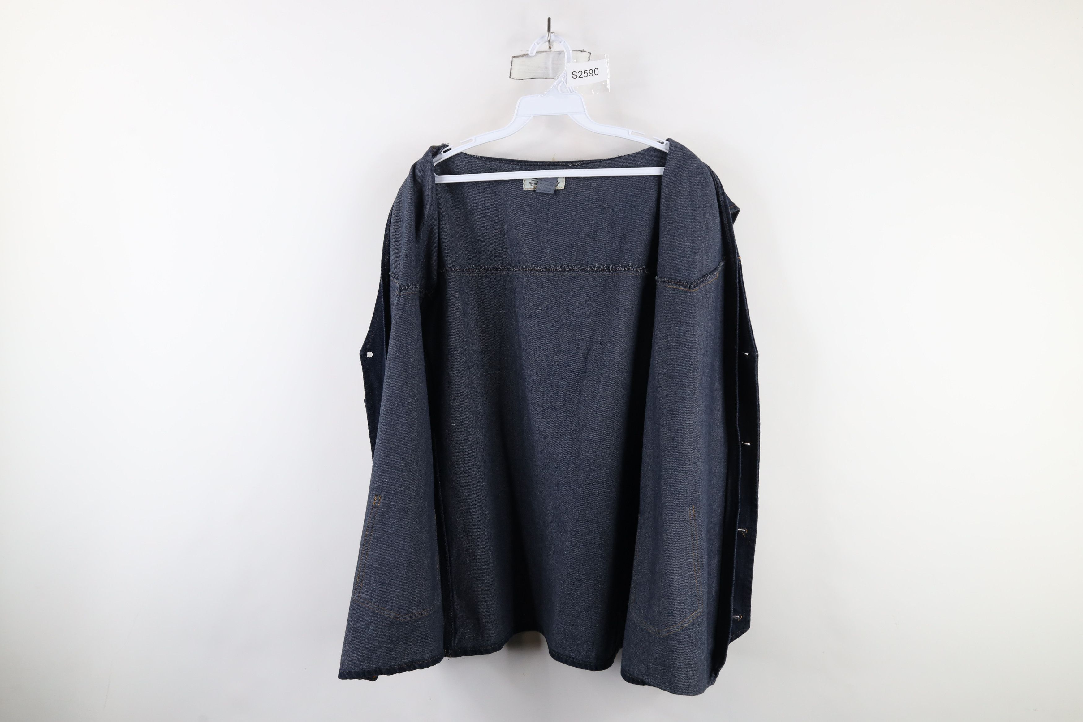 Vintage Vintage 90s Streetwear Denim Jean Button Vest Jacket Blue Size US XXL / EU 58 / 5 - 8 Thumbnail