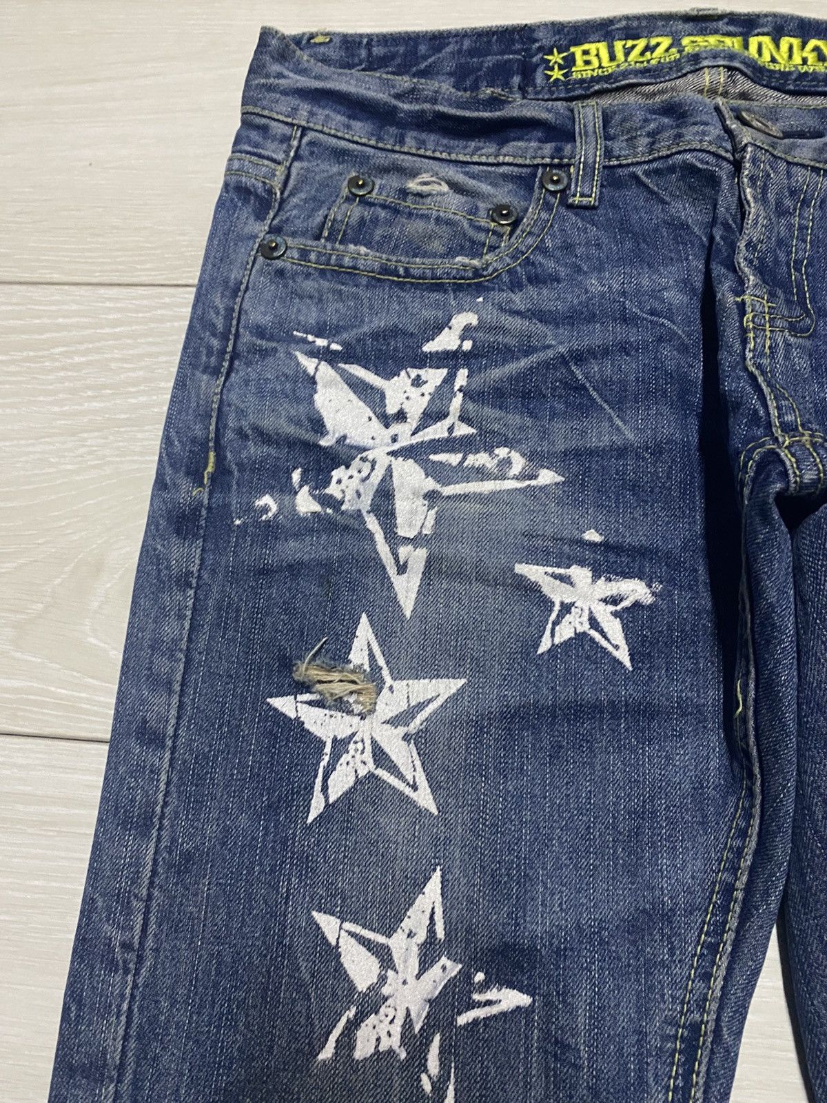 Beauty Beast Vintage Japanese Buzz Spunky Star Flare Repair Jeans Size US 32 / EU 48 - 7 Thumbnail