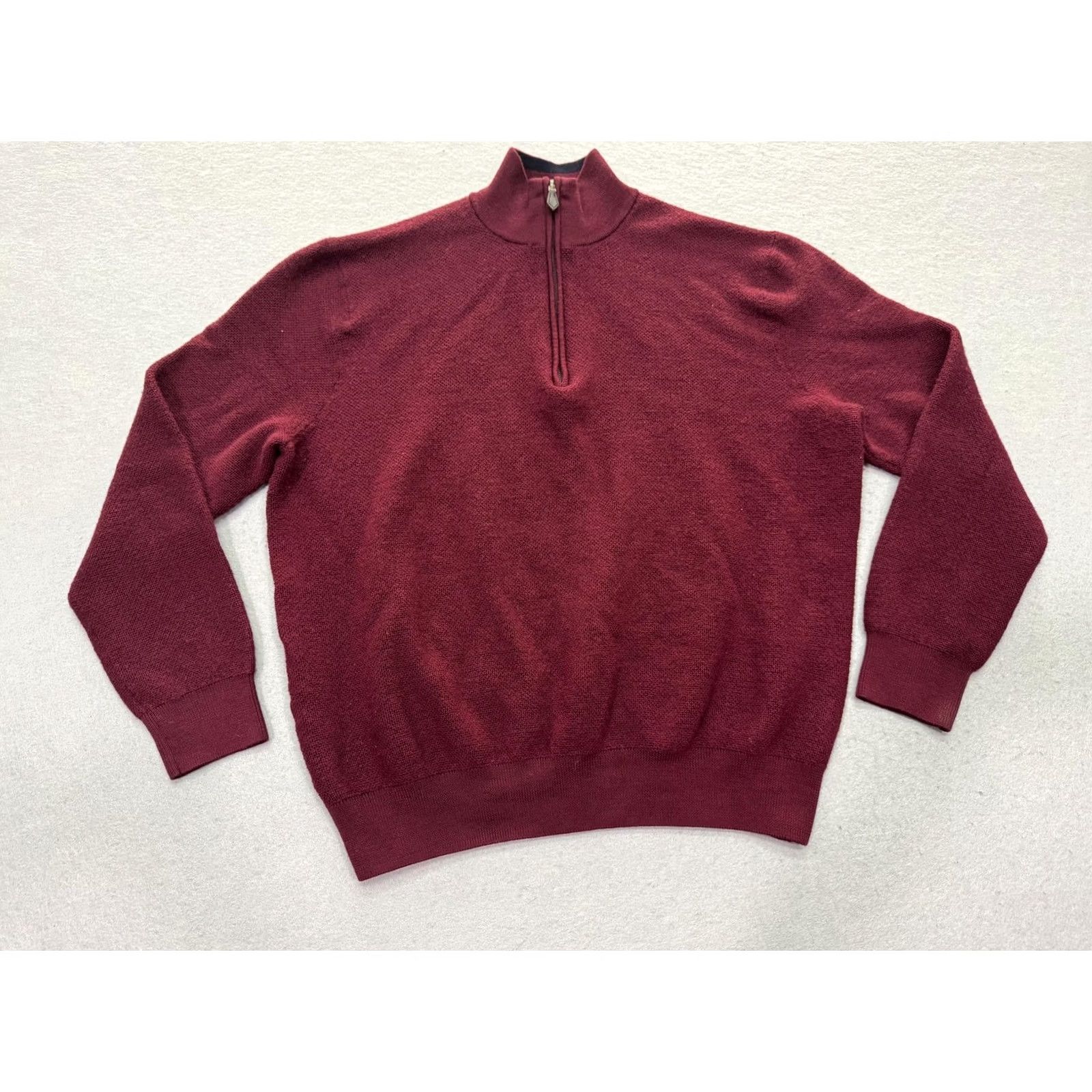 Brooks Brothers Brooks Brothers Sweater Mens Extra Large Red 1/4 Zip Merino Wool Pullover Size US XL / EU 56 / 4 - 2 Thumbnail