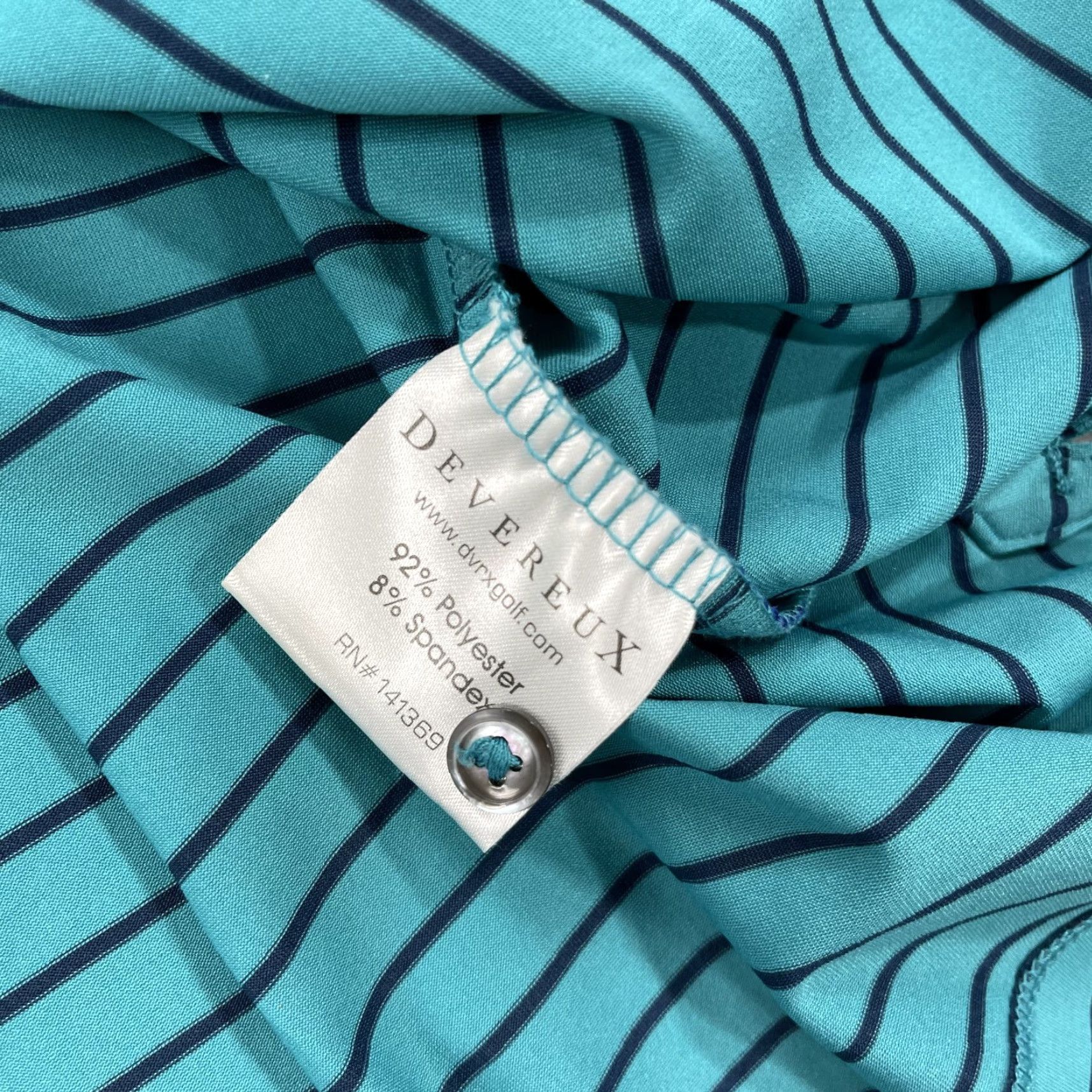 Vintage Devereux Polo Shirt Mens L Blue Striped Golf Performance All Seasons Easy Care Logo Vintage: No Course Logos Size US L / EU 52-54 / 3 - 4 Thumbnail