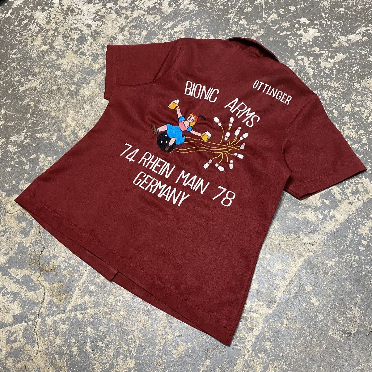 Vintage Vintage 1970s Bionic Arms Beer USAF Germany Bowling Shirt Size S / US 4 / IT 40 - 19 Thumbnail