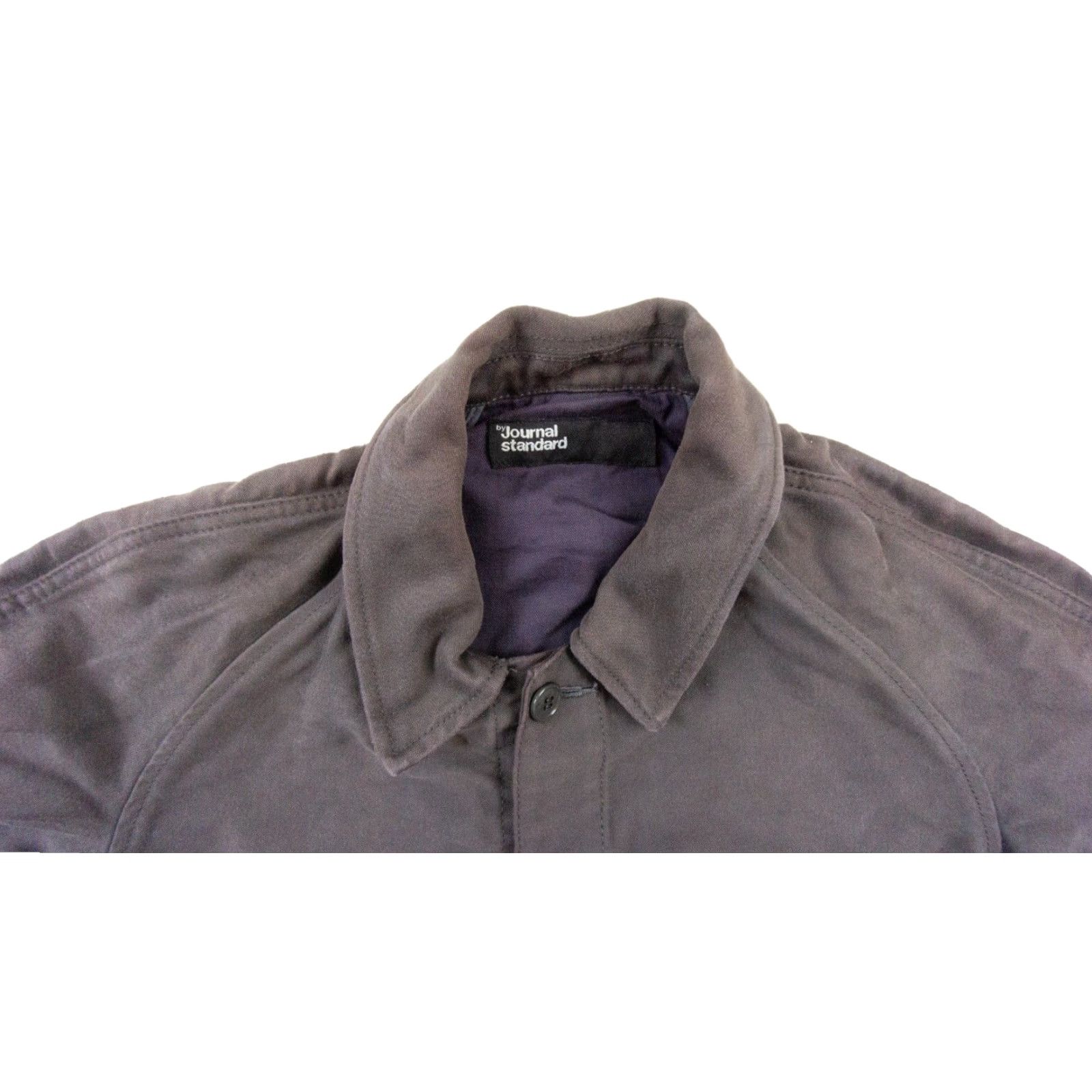 Journal Standard JOURNAL STANDARD Men's Button Down Shirt Medium Gray Canvas Workwear Long Sleeve Regular Fit Size US M / EU 48-50 / 2 - 5 Thumbnail