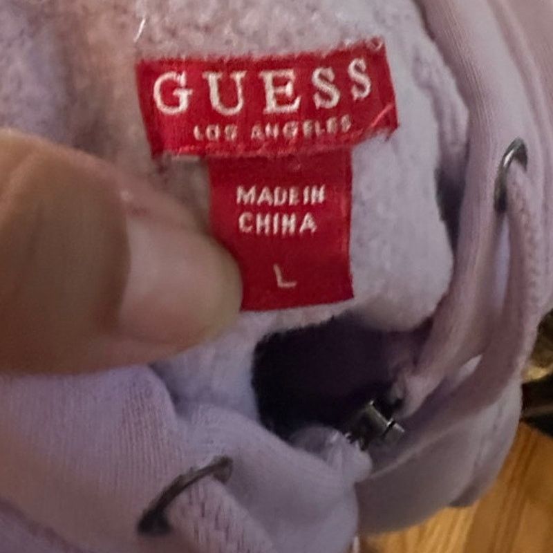 Guess Guess Purple Full-Zip Hoodie Sequin Logo Sleeve Size L / US 10 / IT 46 - 7 Thumbnail