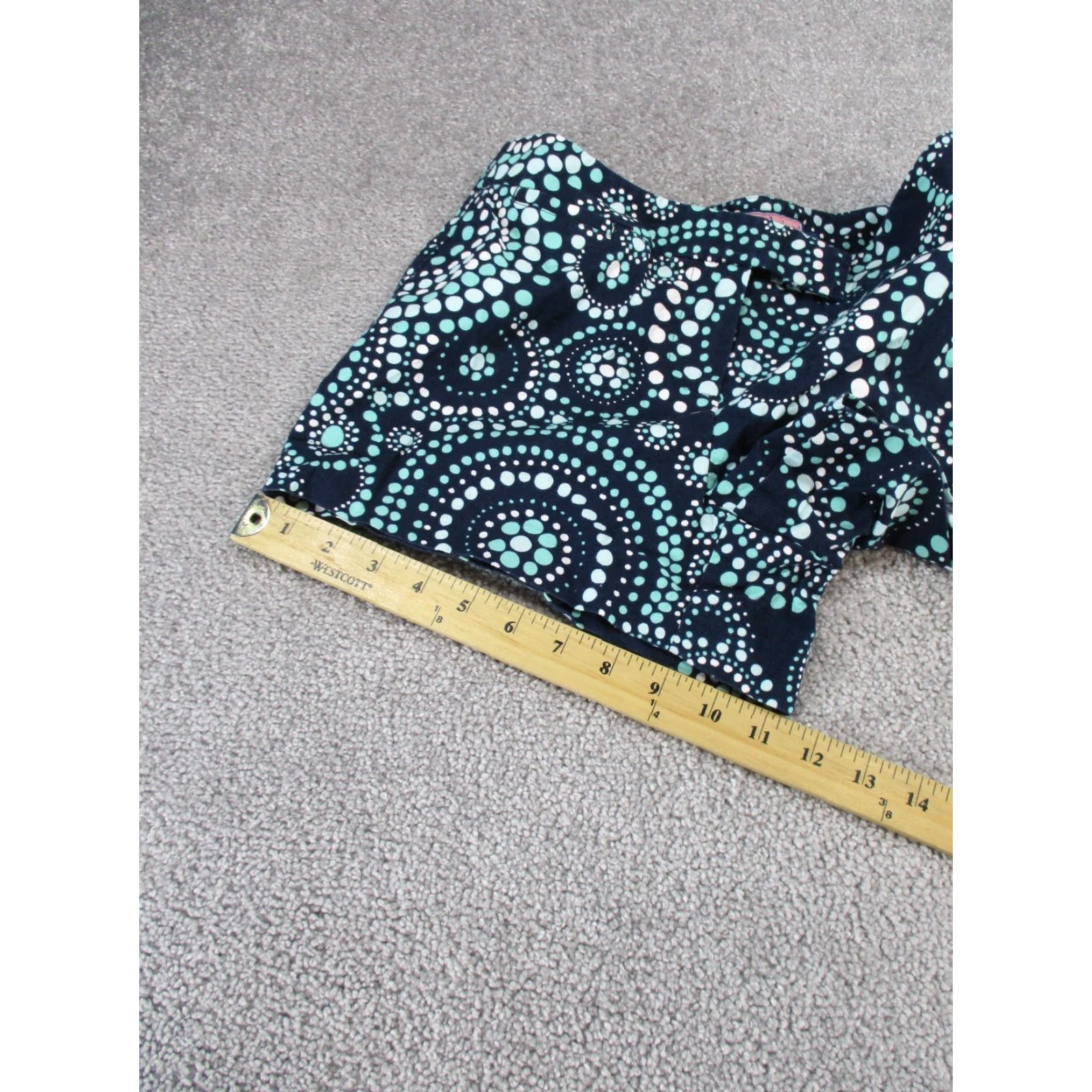 Vineyard Vines VINTAGE Vineyard Vines Shorts Womens 2 Navy Blue Geometric Cotton Chino 3" Casual Beach Golf Size 26" / US 2 / IT 38 - 4 Thumbnail