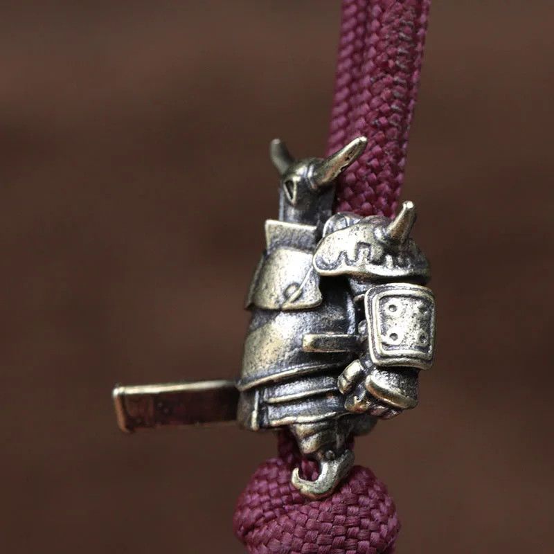 Handmade 3Pcs Horn Warrior Knife Beads Paracord Bead Zipper Umbrella Size ONE SIZE - 3 Thumbnail
