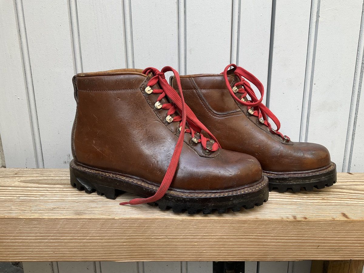 Vintage Vintage 50's brown leather hiking boots with red laces Size US 9 / IT 39 - 6 Thumbnail