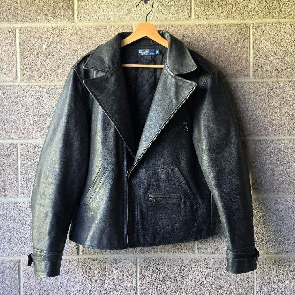 Polo Ralph Lauren Vintage Polo by Ralph Lauren Leather Moto Jacket size L Size US L / EU 52-54 / 3 - 1 Thumbnail