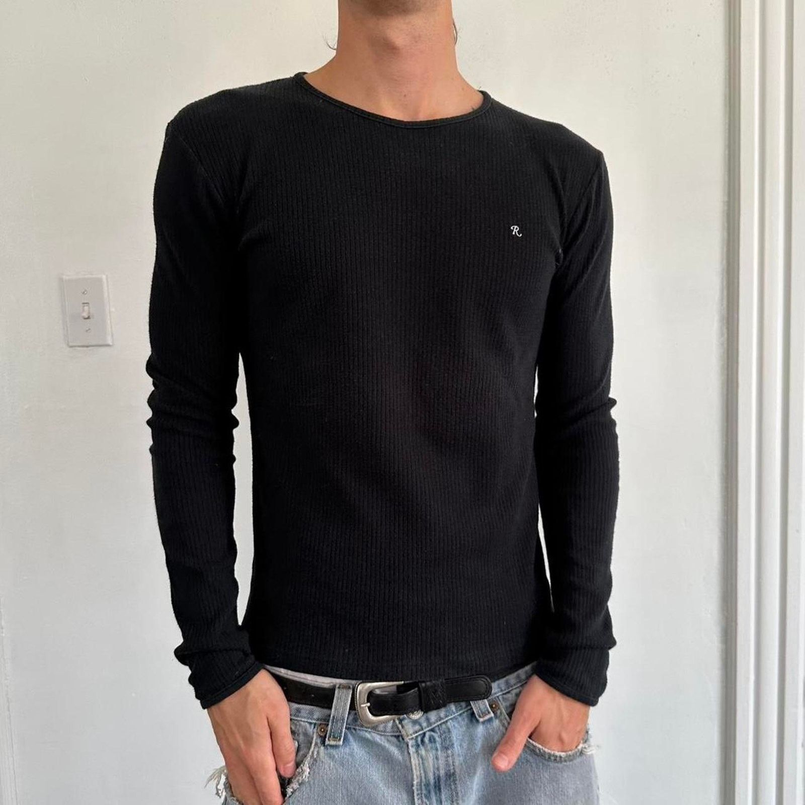 Raf Simons × Vintage Vintage SS03 RAF Simmons Black Longsleeve Thermal Shirt Size US S / EU 44-46 / 1 - 2 Thumbnail