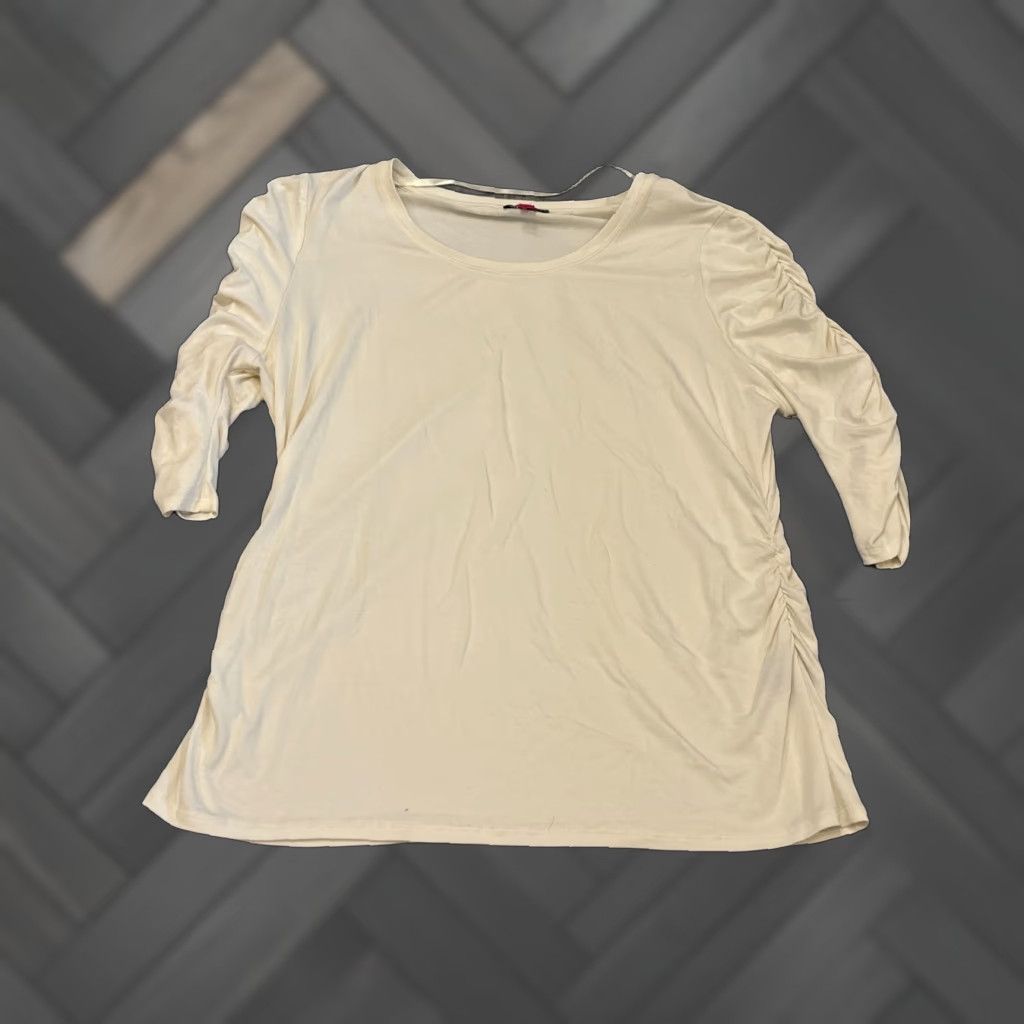 Vince Camuto Vince Camuto Top Womens XL Cream Long Ruched Sleeve Casual Light Blouse Shirt Glitter-free? (removed) Size XL / US 12-14 / IT 48-50 - 1 Thumbnail