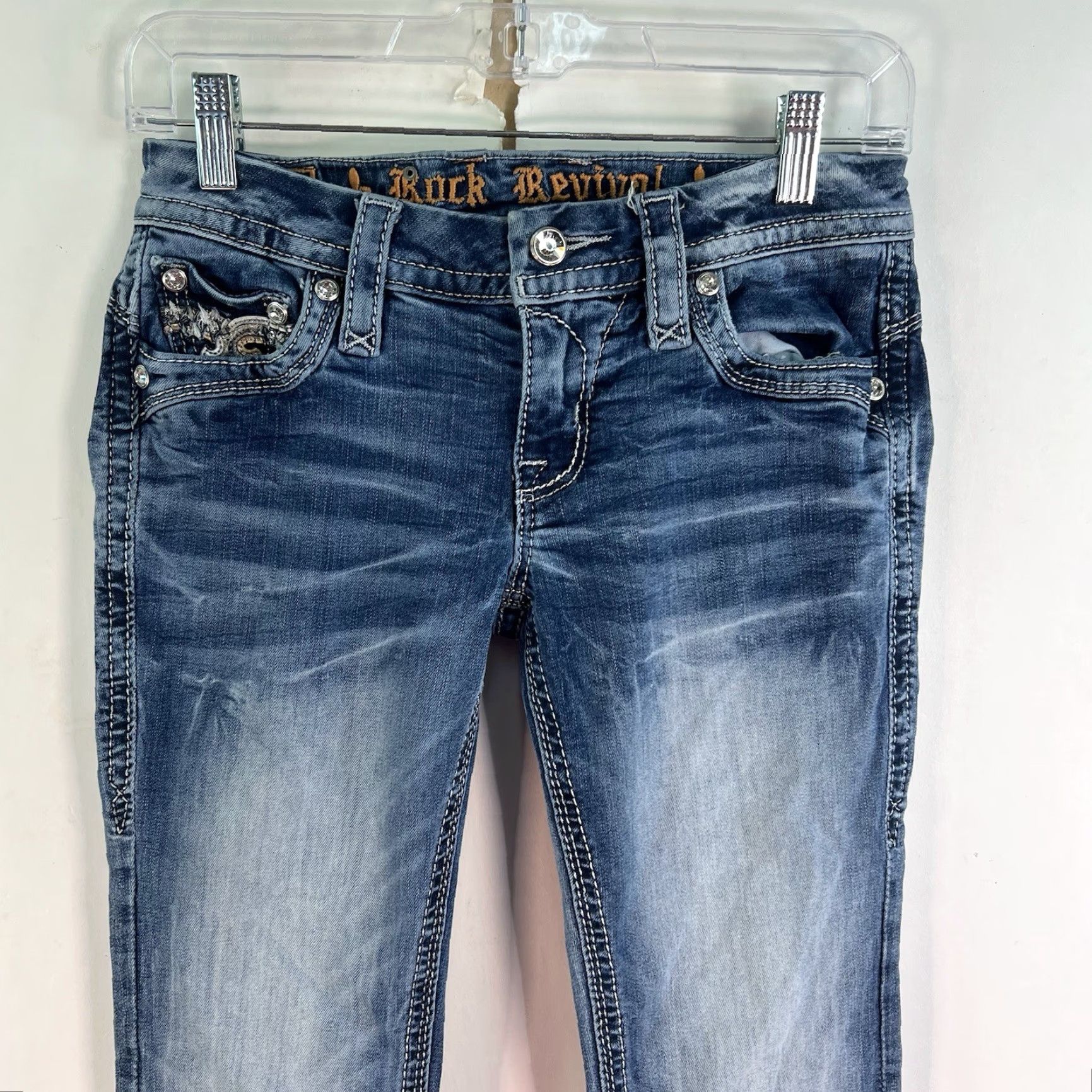 Vintage VINTAGE N/A Rock Revival Jeans? No—Oops ensure accuracy: It’s Rock Revival Aleah Boot Cut Denim Jean Women's Size 25 Blue 28x33 Size 42" / US 20 - 2 Thumbnail