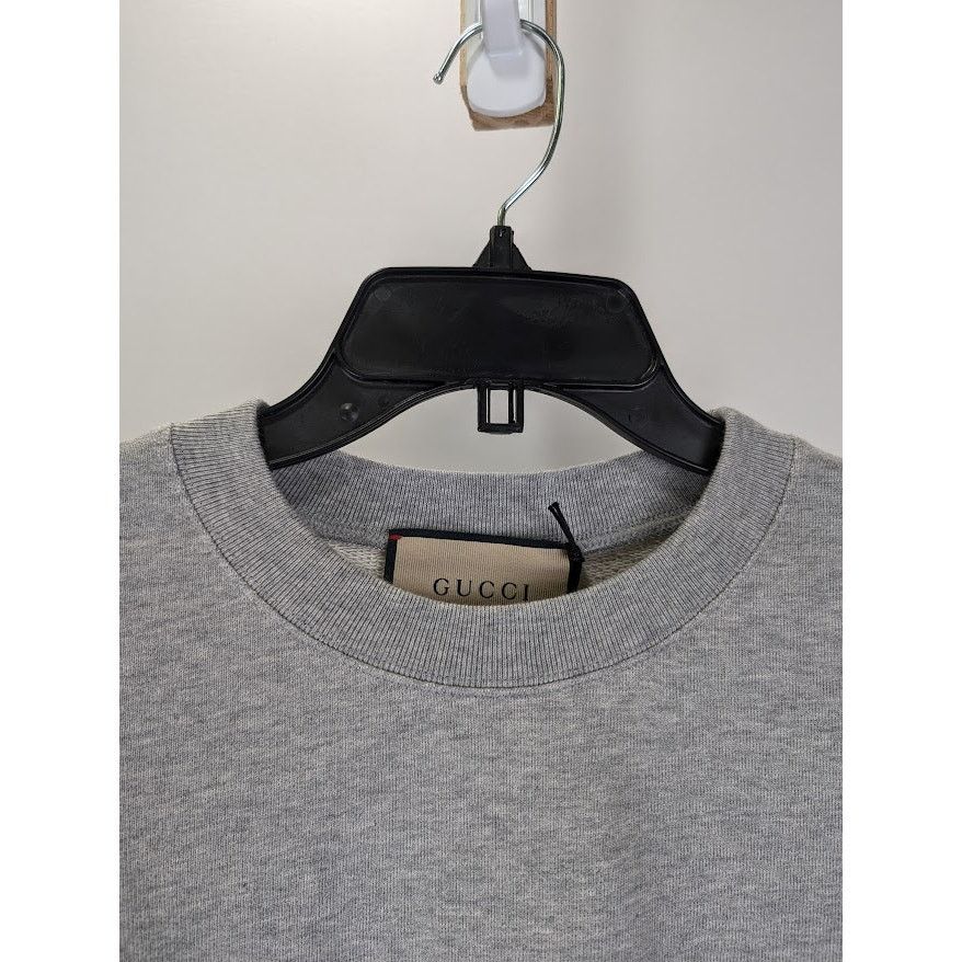 Gucci o1rshd1 Cotton Jersey Crewneck Sweatshirt in Grey Melange Size US S / EU 44-46 / 1 - 5 Thumbnail
