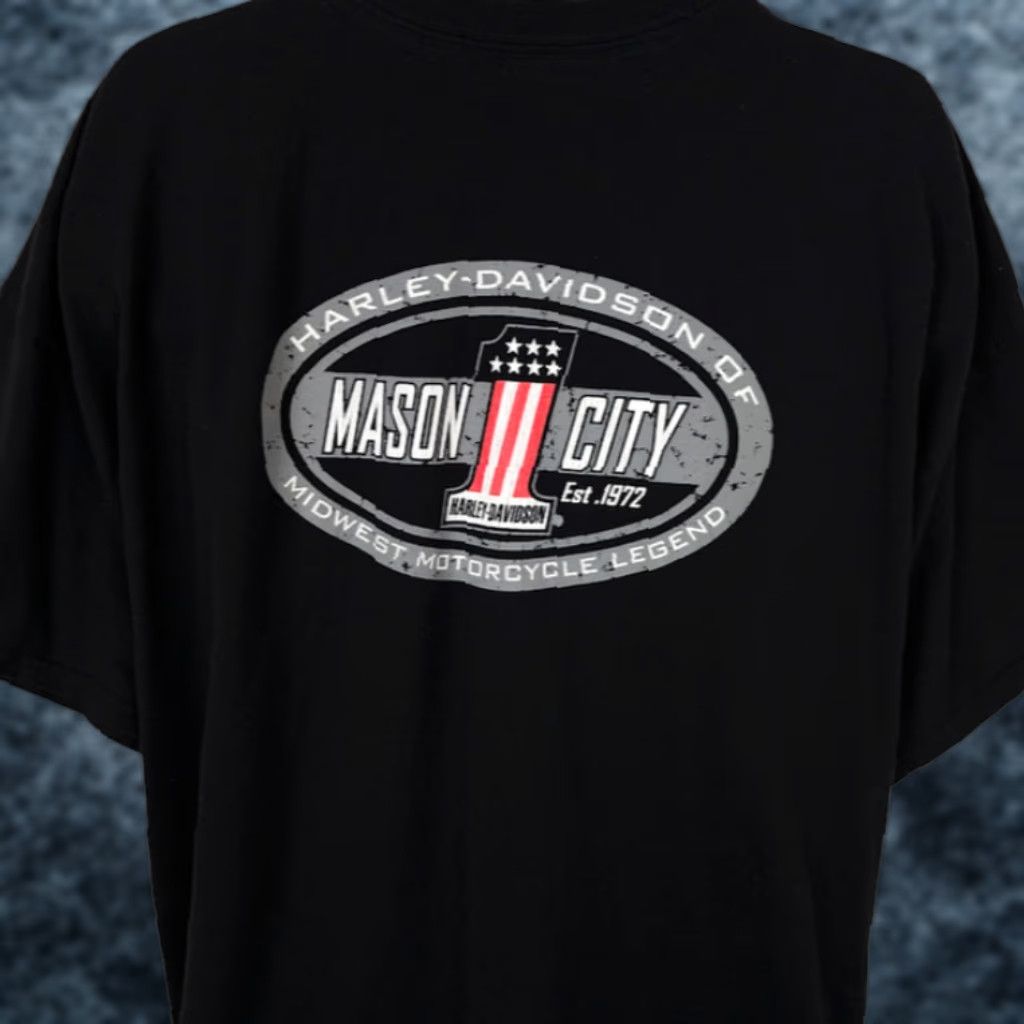 Harley Davidson Harley-Davidson T Shirt Mens 3XL Black Mason City Iowa Midwest Motorcycle Size US XXL / EU 58 / 5 - 1 Thumbnail