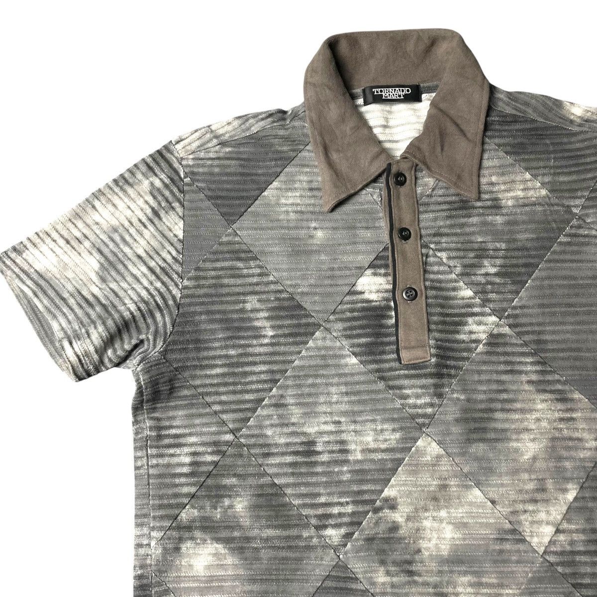 Tornado Mart 🇯🇵 VINTAGE TORNADO MART ABSTRACT PLEATED POLO TSHIRT Size US S / EU 44-46 / 1 - 7 Thumbnail